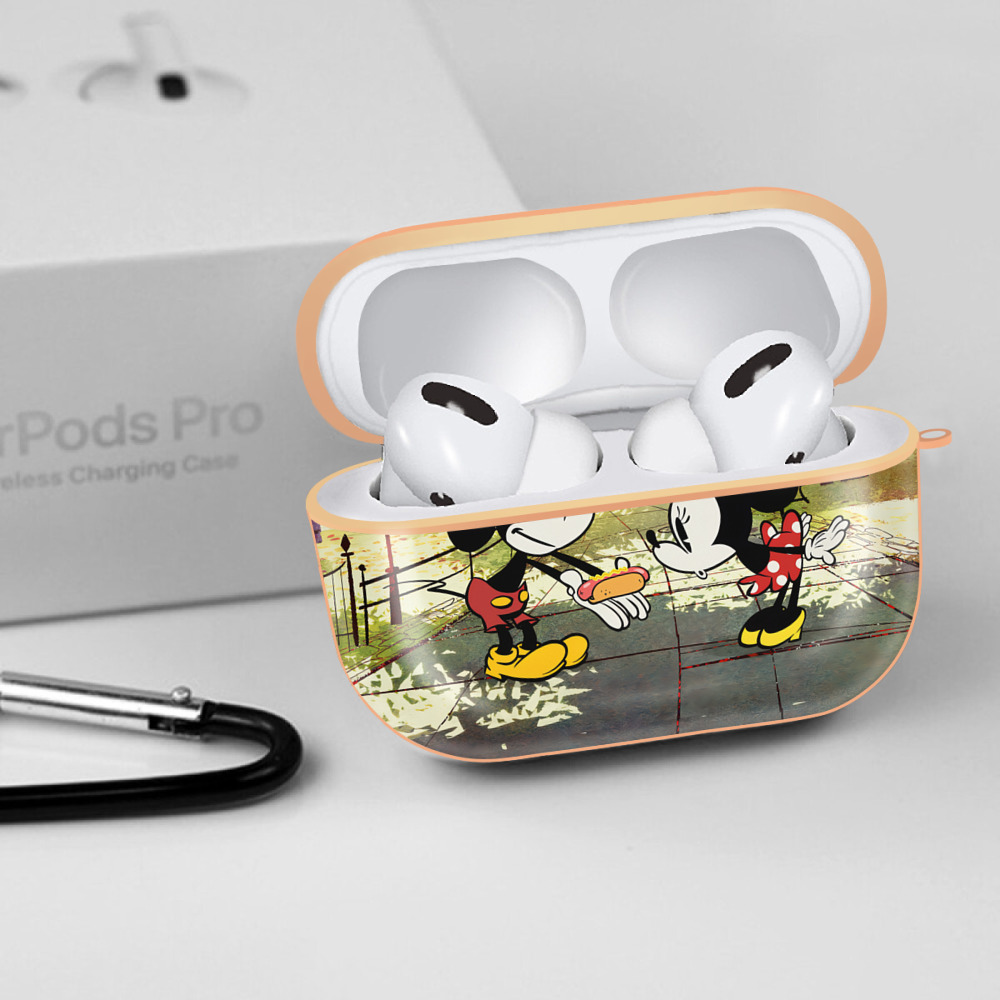 ミッキーマウス Mickey Mouse 【AirPods Pro用】ハードシェル保護ケース｜耐衝撃・防指紋・カラビナ付き商品仕様