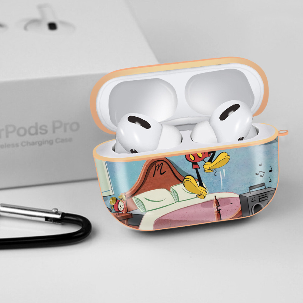 ミッキーマウス Mickey Mouse 【AirPods Pro用】ハードシェル保護ケース｜耐衝撃・防指紋・カラビナ付き商品仕様