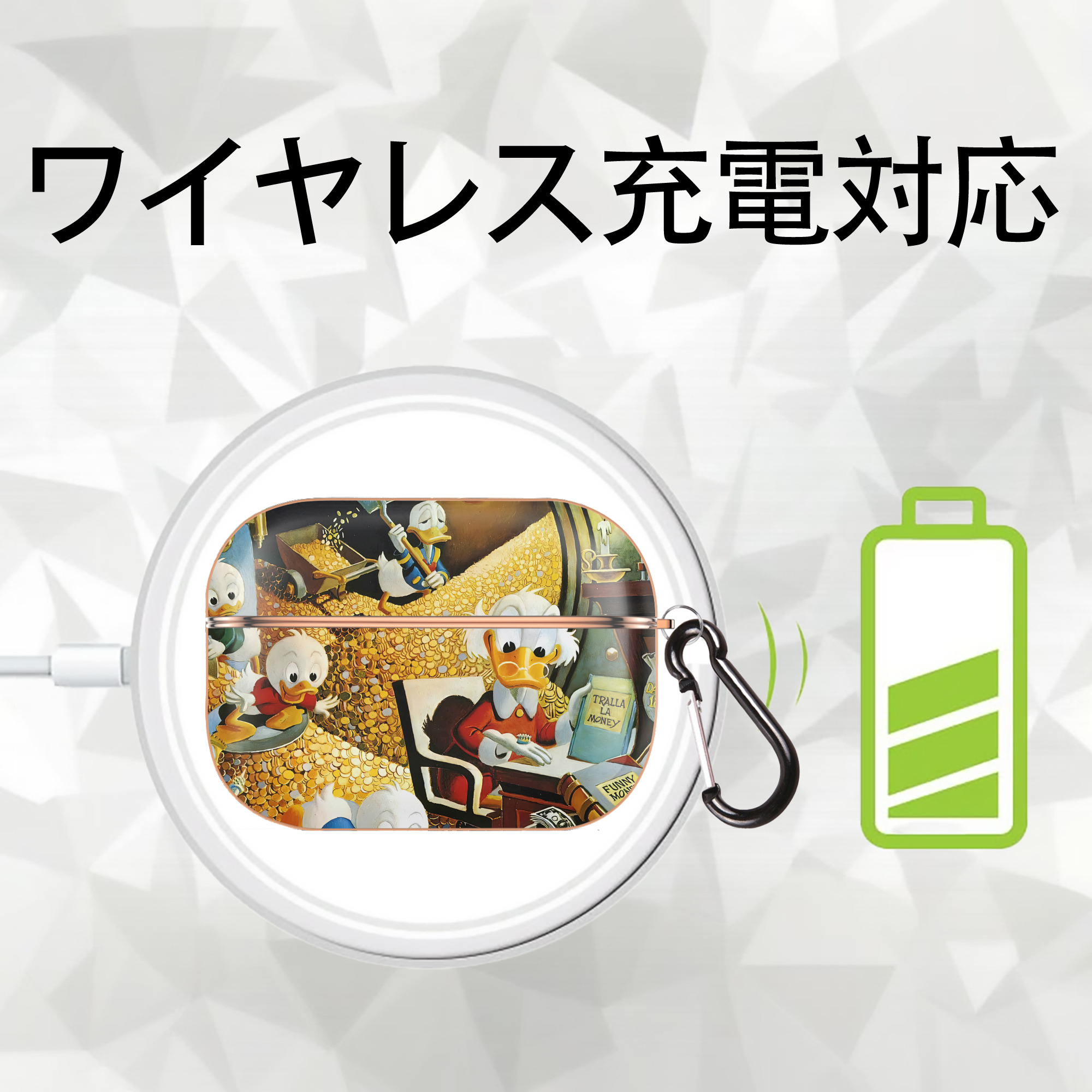 ミッキーマウス Mickey Mouse 【AirPods Pro用】ハードシェル保護ケース｜耐衝撃・防指紋・カラビナ付き商品仕様