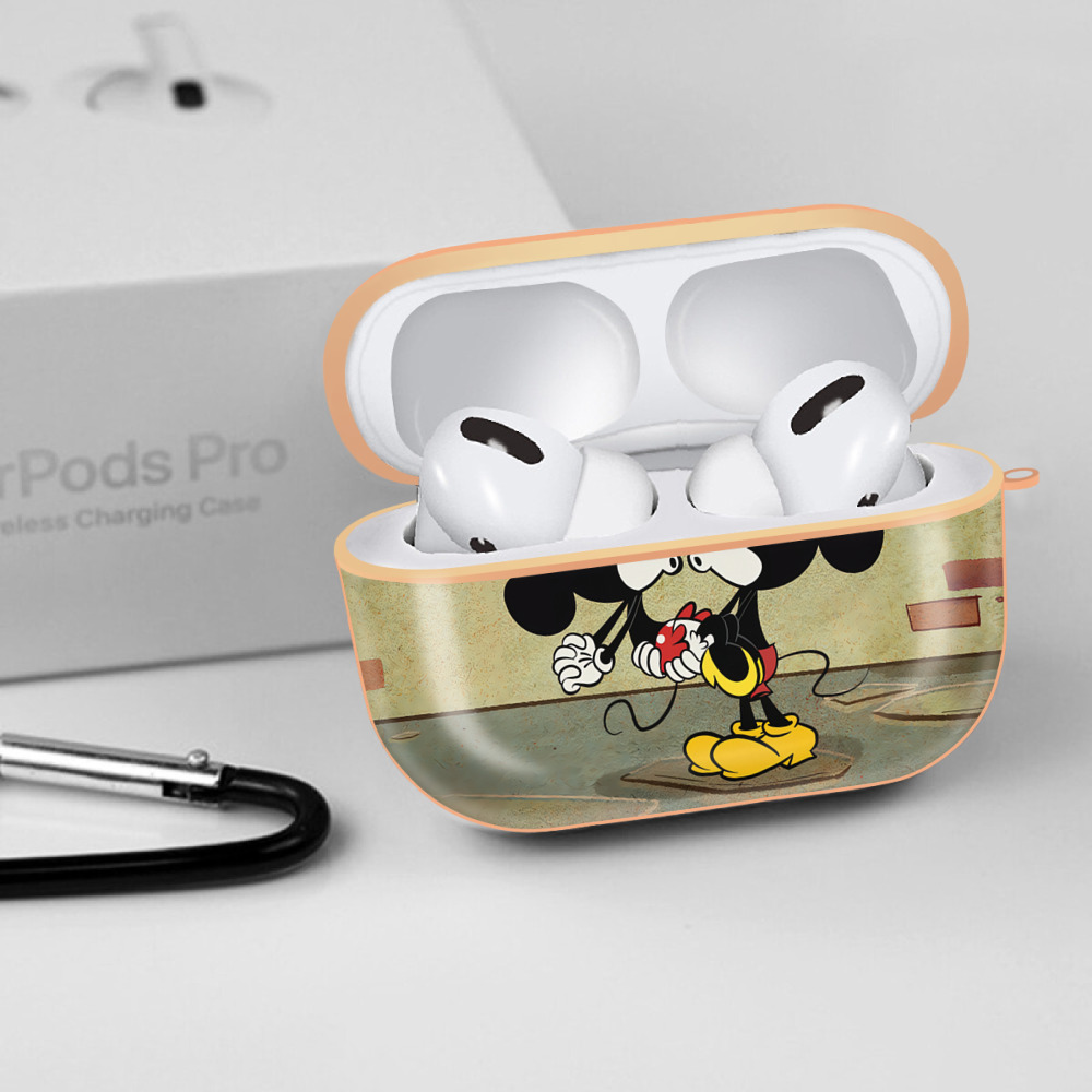 ミッキーマウス Mickey Mouse 【AirPods Pro用】ハードシェル保護ケース｜耐衝撃・防指紋・カラビナ付き商品仕様