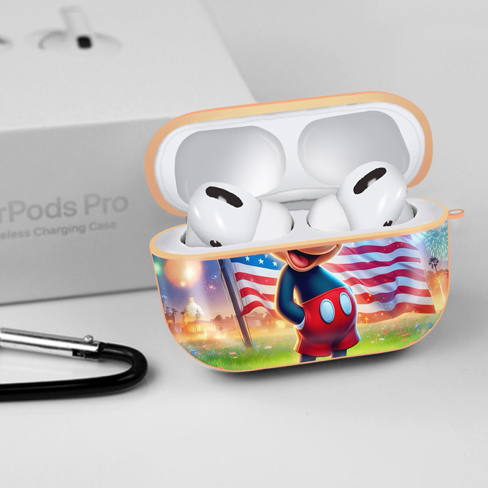 ミッキーマウス Mickey Mouse 【AirPods Pro用】ハードシェル保護ケース｜耐衝撃・防指紋・カラビナ付き商品仕様
