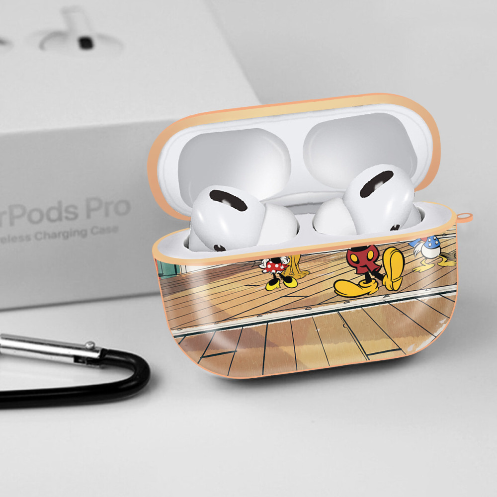 ミッキーマウス Mickey Mouse 【AirPods Pro用】ハードシェル保護ケース｜耐衝撃・防指紋・カラビナ付き商品仕様