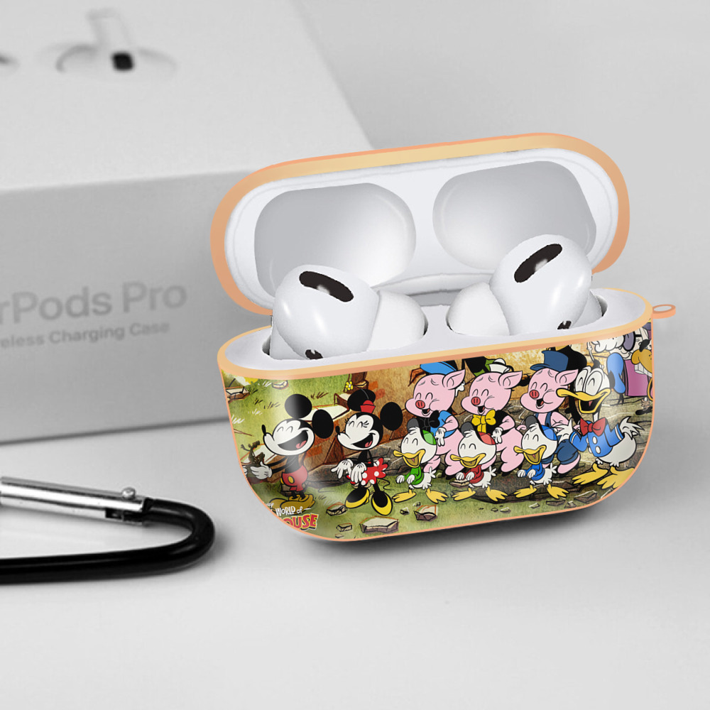 ミッキーマウス Mickey Mouse 【AirPods Pro用】ハードシェル保護ケース｜耐衝撃・防指紋・カラビナ付き商品仕様