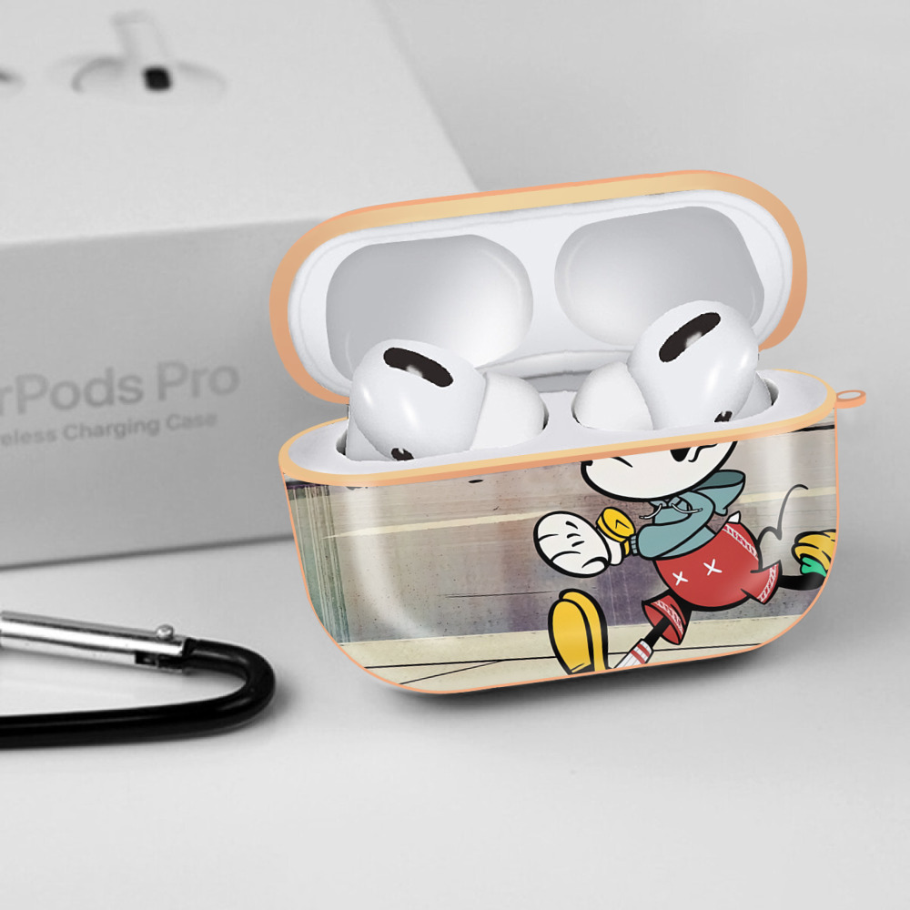 ミッキーマウス Mickey Mouse 【AirPods Pro用】ハードシェル保護ケース｜耐衝撃・防指紋・カラビナ付き商品仕様