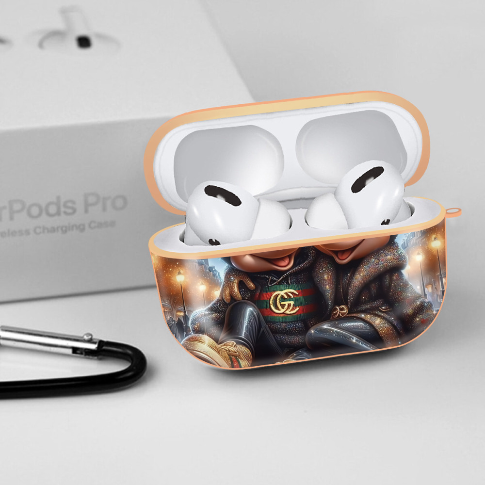 ミッキーマウス Mickey Mouse 【AirPods Pro用】ハードシェル保護ケース｜耐衝撃・防指紋・カラビナ付き商品仕様