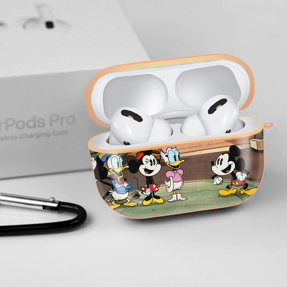 ミッキーマウス Mickey Mouse 【AirPods Pro用】ハードシェル保護ケース｜耐衝撃・防指紋・カラビナ付き商品仕様