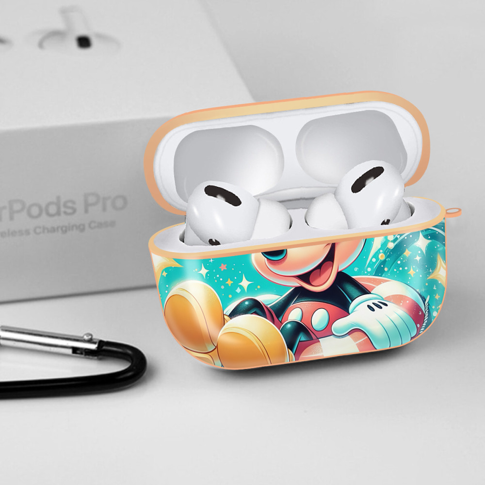 ミッキーマウス Mickey Mouse 【AirPods Pro用】ハードシェル保護ケース｜耐衝撃・防指紋・カラビナ付き商品仕様