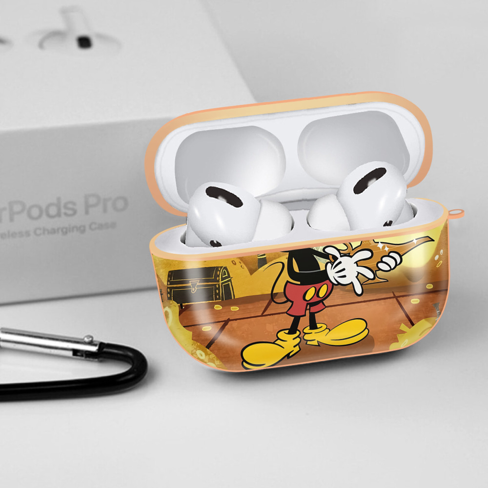 ミッキーマウス Mickey Mouse 【AirPods Pro用】ハードシェル保護ケース｜耐衝撃・防指紋・カラビナ付き商品仕様