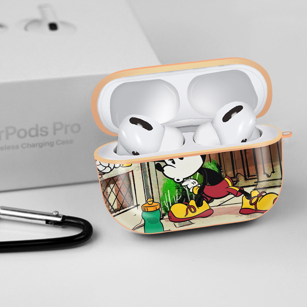 ミッキーマウス Mickey Mouse 【AirPods Pro用】ハードシェル保護ケース｜耐衝撃・防指紋・カラビナ付き商品仕様