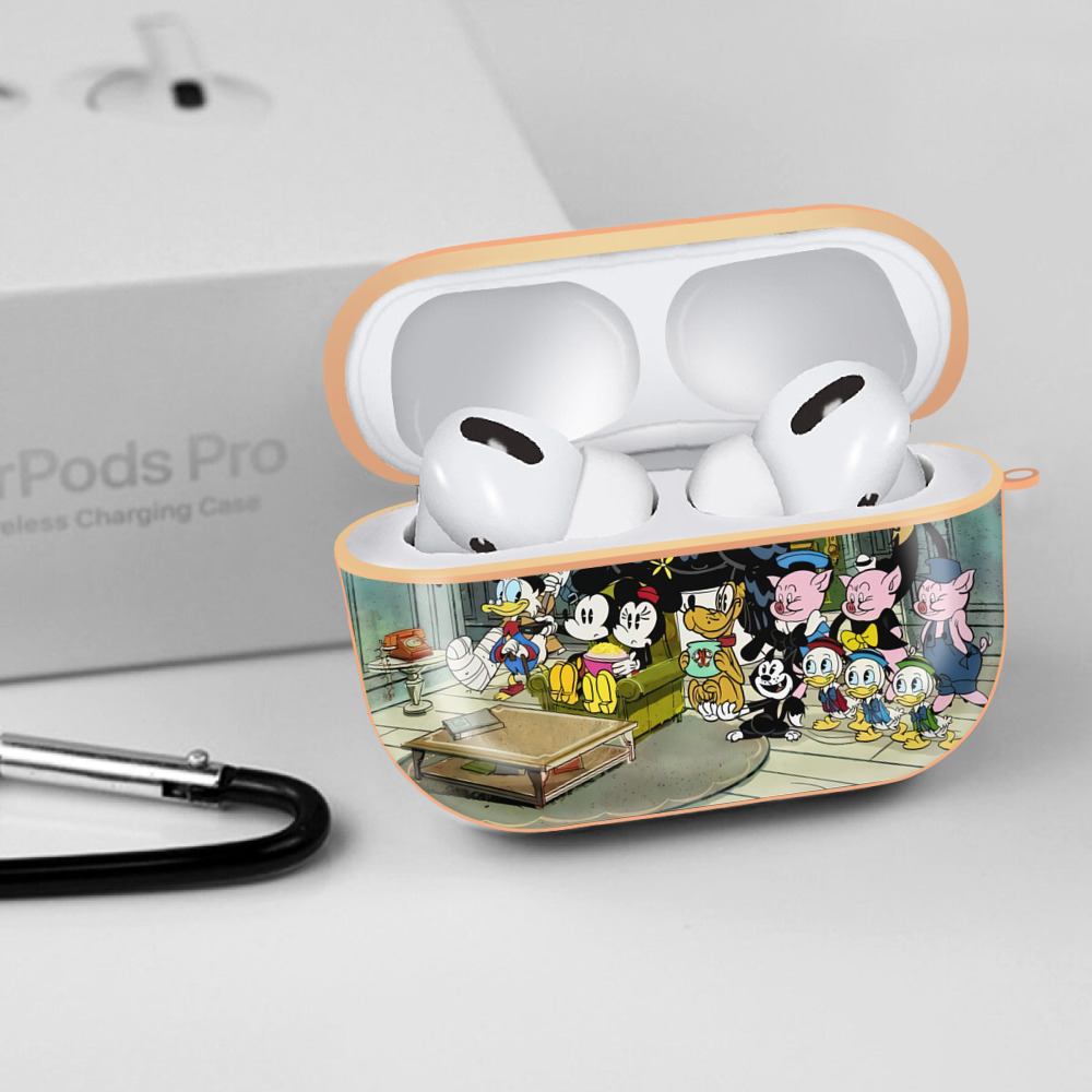 ミッキーマウス Mickey Mouse 【AirPods Pro用】ハードシェル保護ケース｜耐衝撃・防指紋・カラビナ付き商品仕様