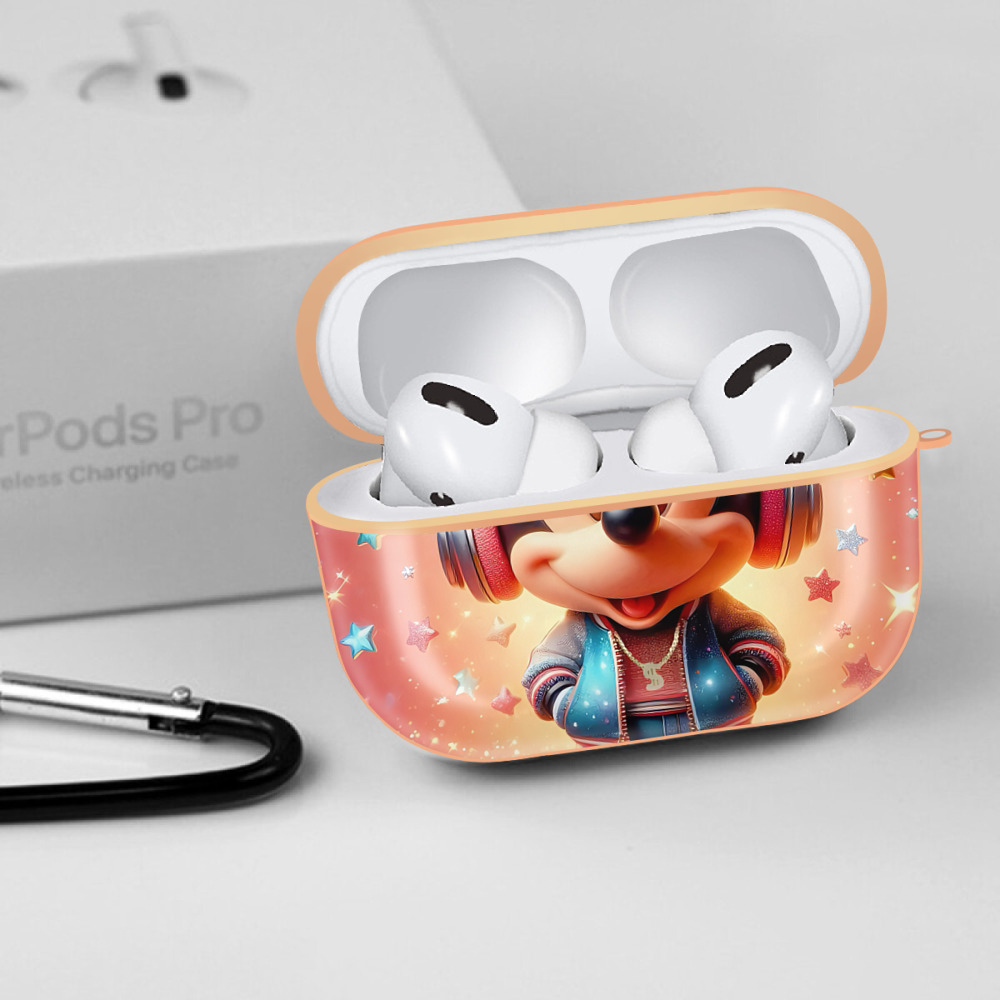 ミッキーマウス Mickey Mouse 【AirPods Pro用】ハードシェル保護ケース｜耐衝撃・防指紋・カラビナ付き商品仕様