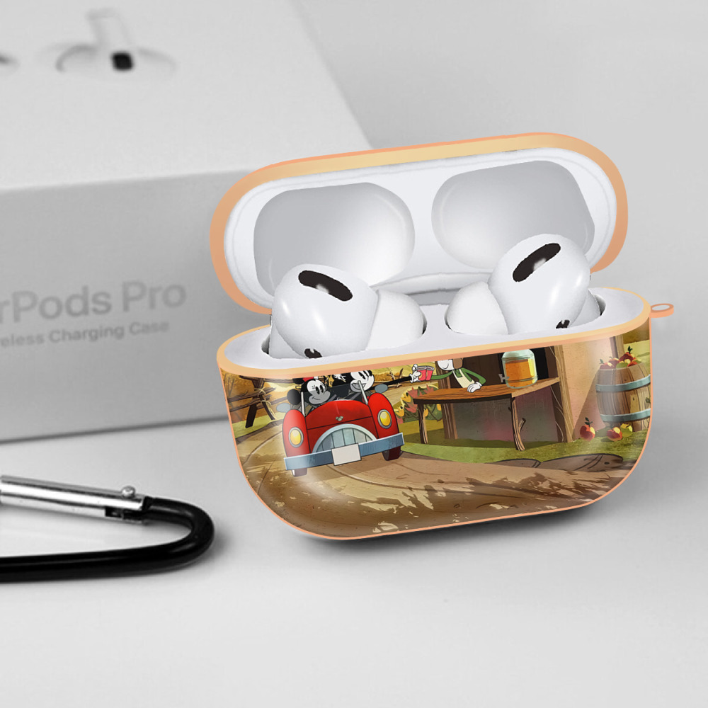ミッキーマウス Mickey Mouse 【AirPods Pro用】ハードシェル保護ケース｜耐衝撃・防指紋・カラビナ付き商品仕様
