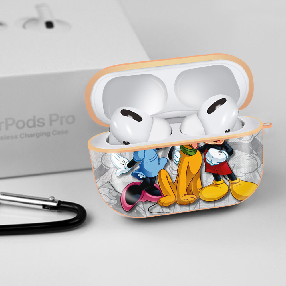ミッキーマウス Mickey Mouse 【AirPods Pro用】ハードシェル保護ケース｜耐衝撃・防指紋・カラビナ付き商品仕様