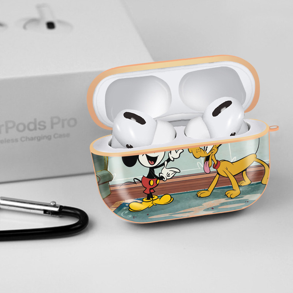 ミッキーマウス Mickey Mouse 【AirPods Pro用】ハードシェル保護ケース｜耐衝撃・防指紋・カラビナ付き商品仕様