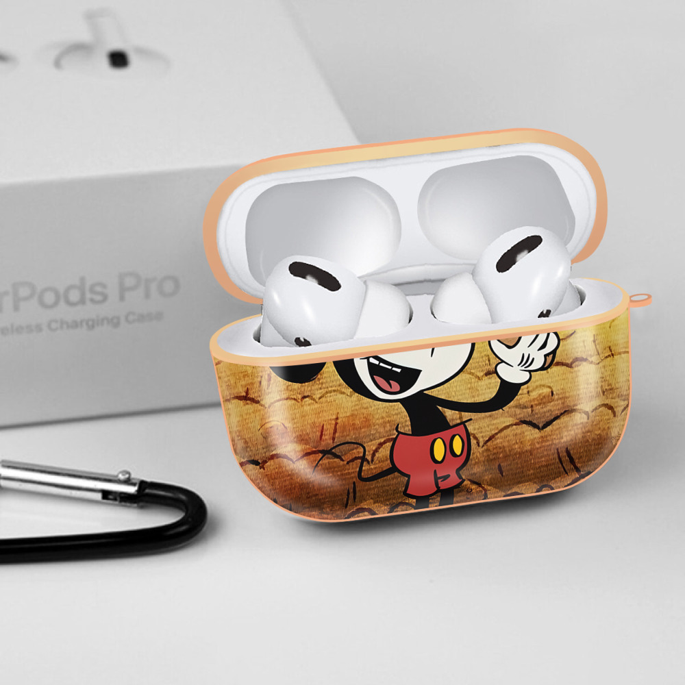 ミッキーマウス Mickey Mouse 【AirPods Pro用】ハードシェル保護ケース｜耐衝撃・防指紋・カラビナ付き商品仕様