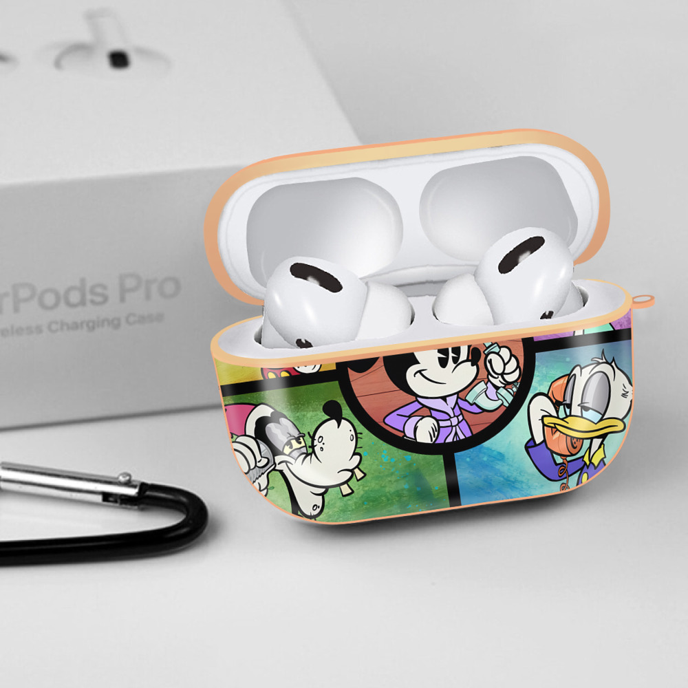 ミッキーマウス Mickey Mouse 【AirPods Pro用】ハードシェル保護ケース｜耐衝撃・防指紋・カラビナ付き商品仕様