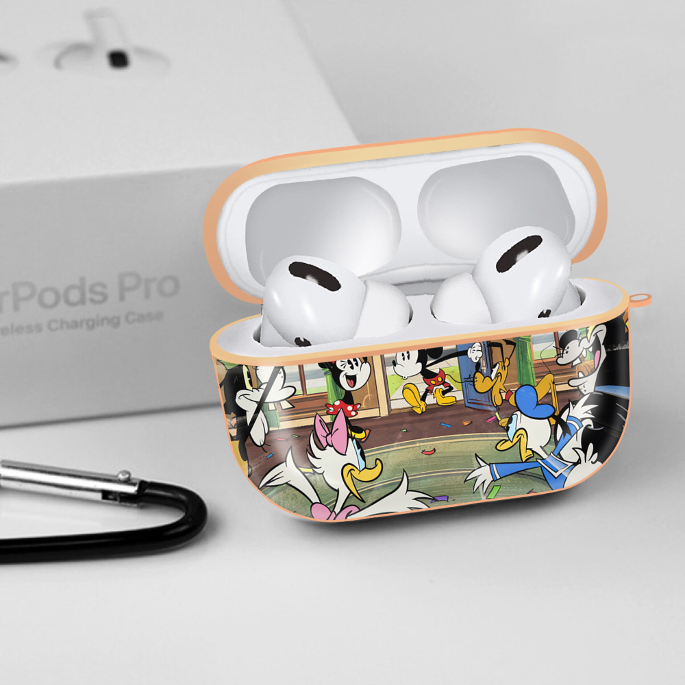 ミッキーマウス Mickey Mouse 【AirPods Pro用】ハードシェル保護ケース｜耐衝撃・防指紋・カラビナ付き商品仕様