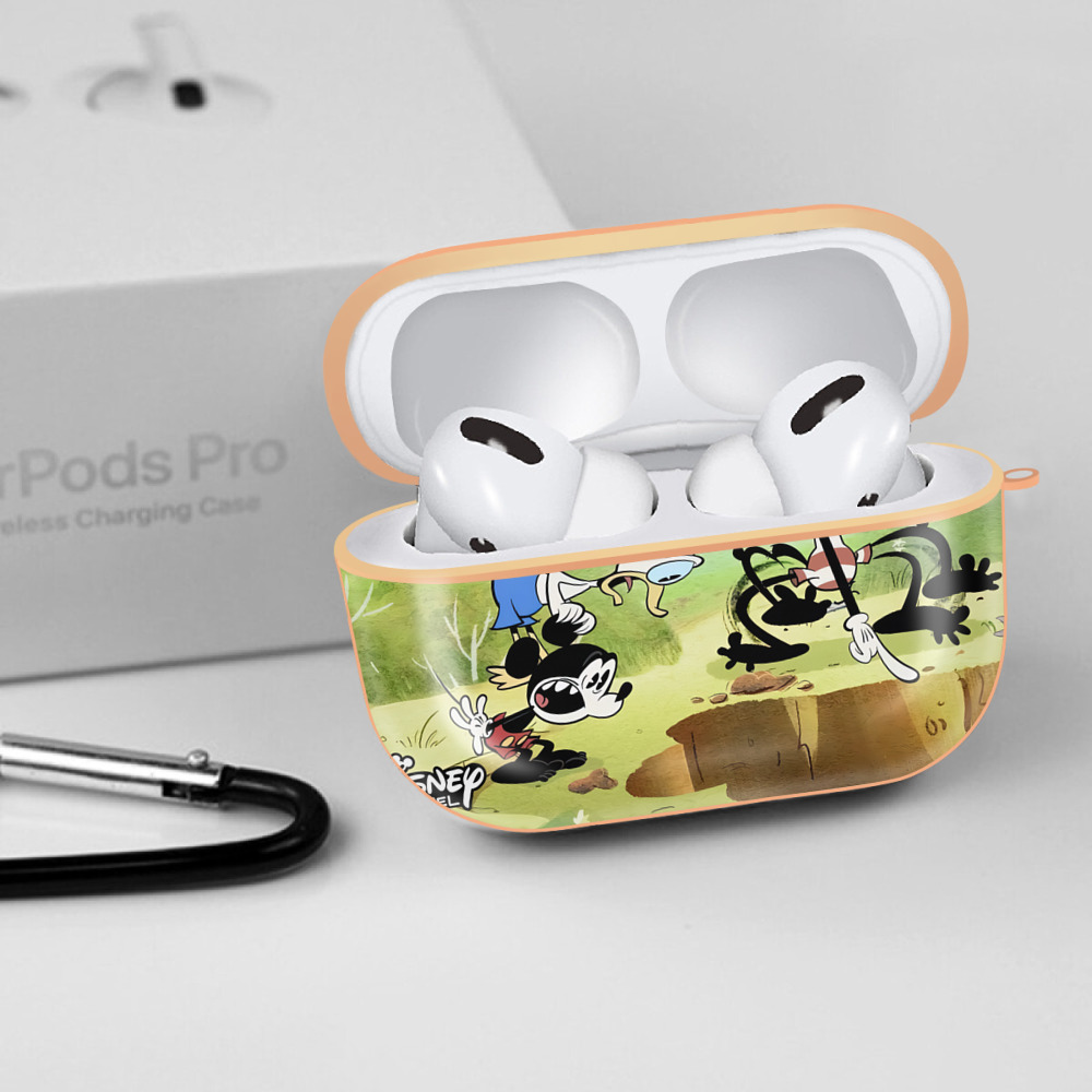 ミッキーマウス Mickey Mouse 【AirPods Pro用】ハードシェル保護ケース｜耐衝撃・防指紋・カラビナ付き商品仕様