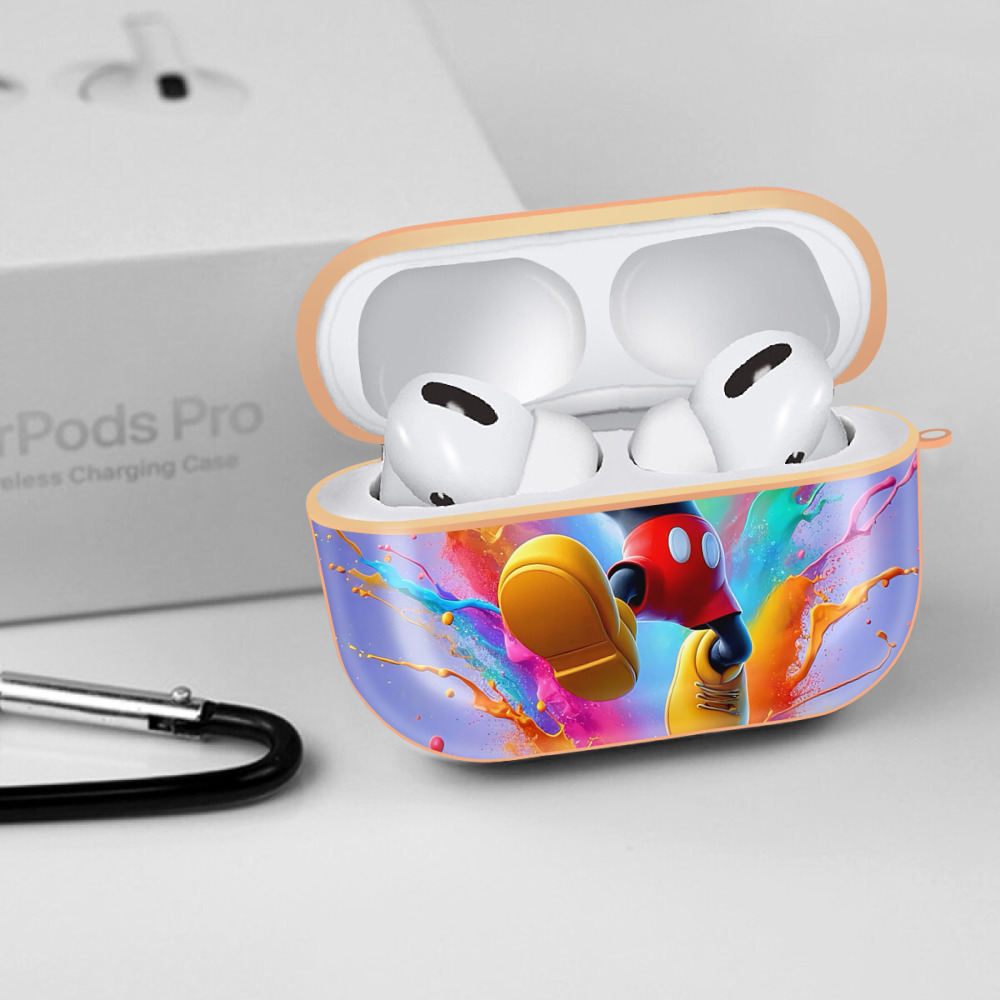 ミッキーマウス Mickey Mouse 【AirPods Pro用】ハードシェル保護ケース｜耐衝撃・防指紋・カラビナ付き商品仕様
