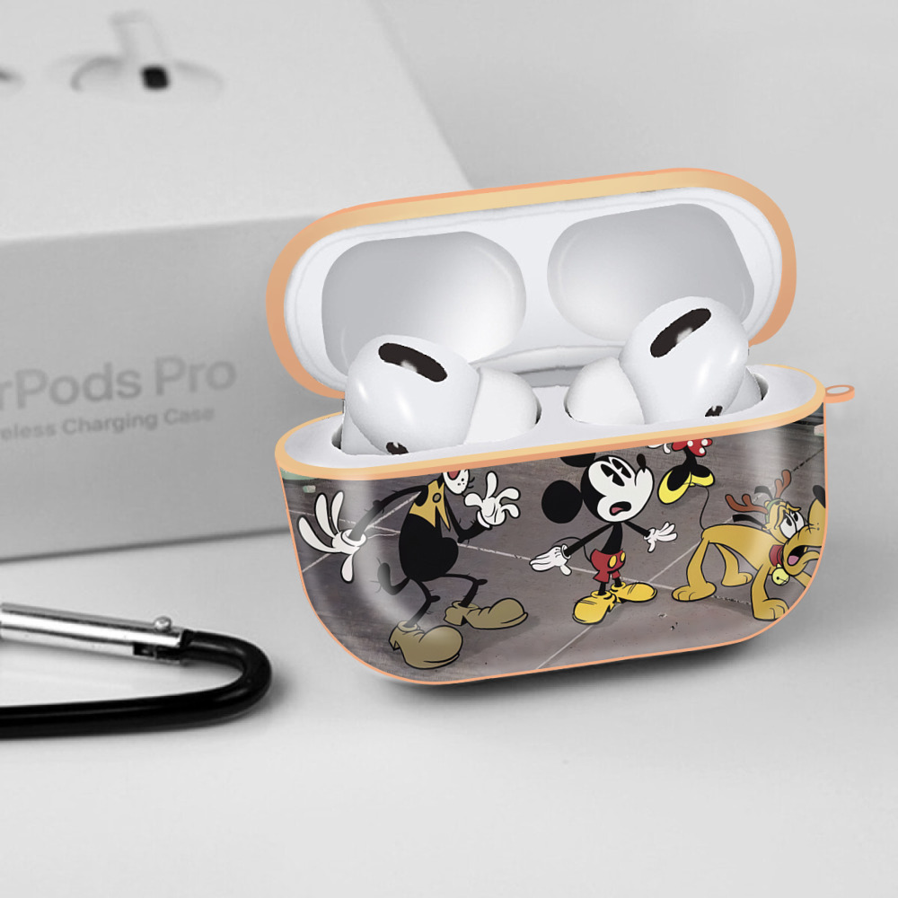 ミッキーマウス Mickey Mouse 【AirPods Pro用】ハードシェル保護ケース｜耐衝撃・防指紋・カラビナ付き商品仕様