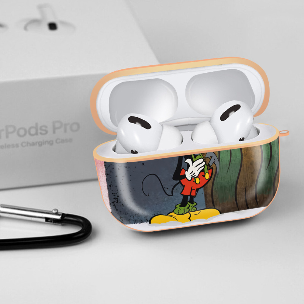 ミッキーマウス Mickey Mouse 【AirPods Pro用】ハードシェル保護ケース｜耐衝撃・防指紋・カラビナ付き商品仕様