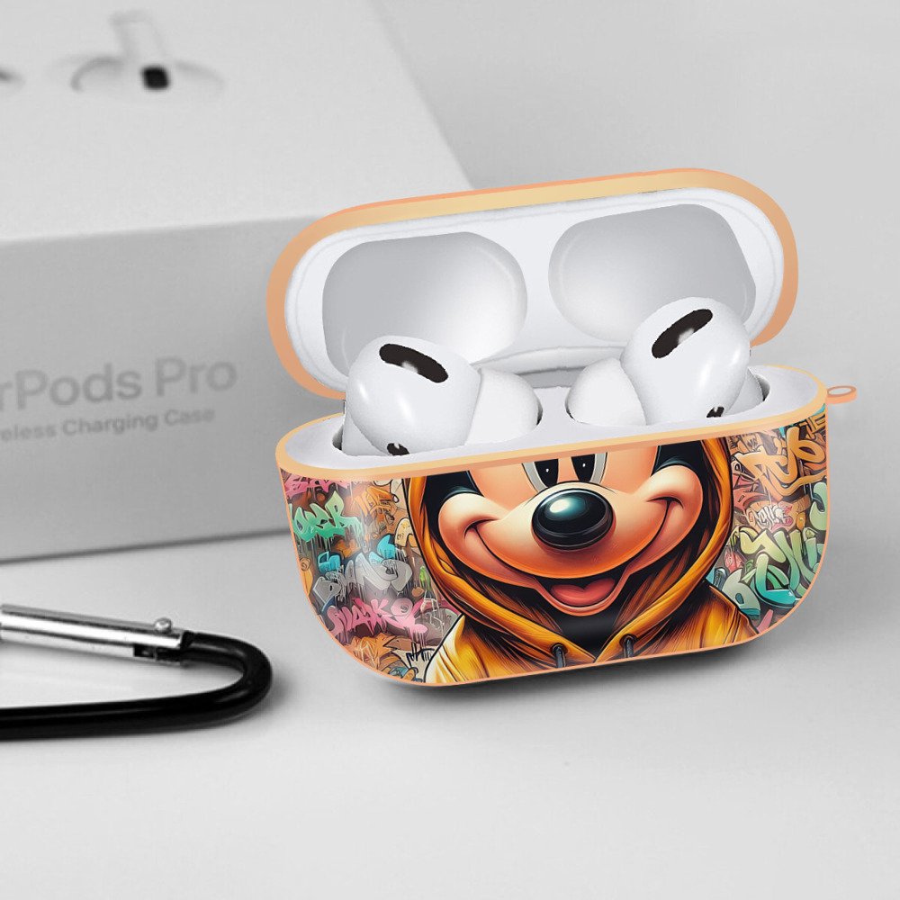 ミッキーマウス Mickey Mouse 【AirPods Pro用】ハードシェル保護ケース｜耐衝撃・防指紋・カラビナ付き商品仕様