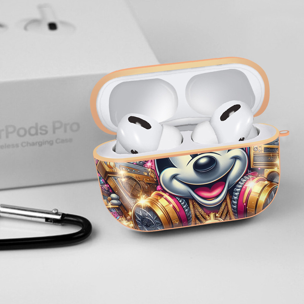 ミッキーマウス Mickey Mouse 【AirPods Pro用】ハードシェル保護ケース｜耐衝撃・防指紋・カラビナ付き商品仕様