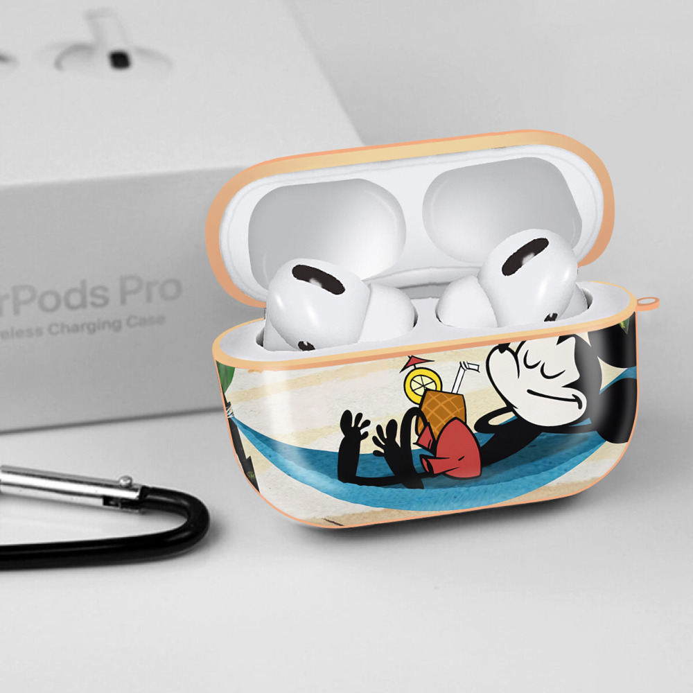 ミッキーマウス Mickey Mouse 【AirPods Pro用】ハードシェル保護ケース｜耐衝撃・防指紋・カラビナ付き商品仕様