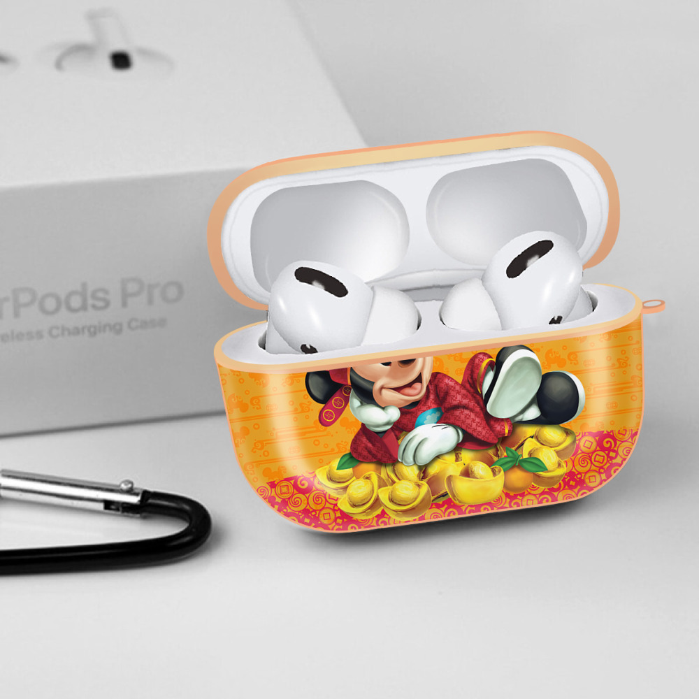 ミッキーマウス Mickey Mouse 【AirPods Pro用】ハードシェル保護ケース｜耐衝撃・防指紋・カラビナ付き商品仕様