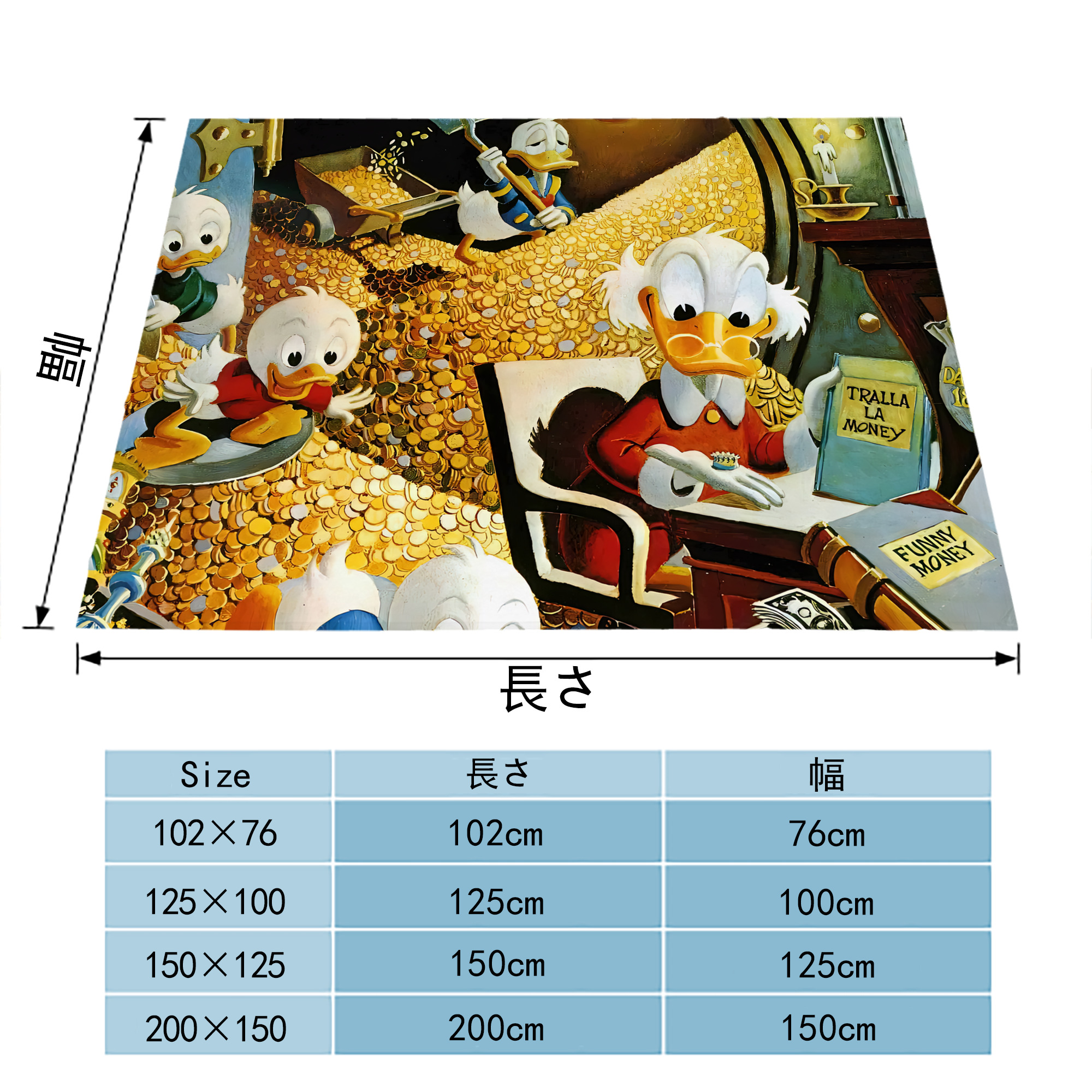 ミッキーマウス Mickey Mouse フランネルブランケット・多サイズ対応（横型）