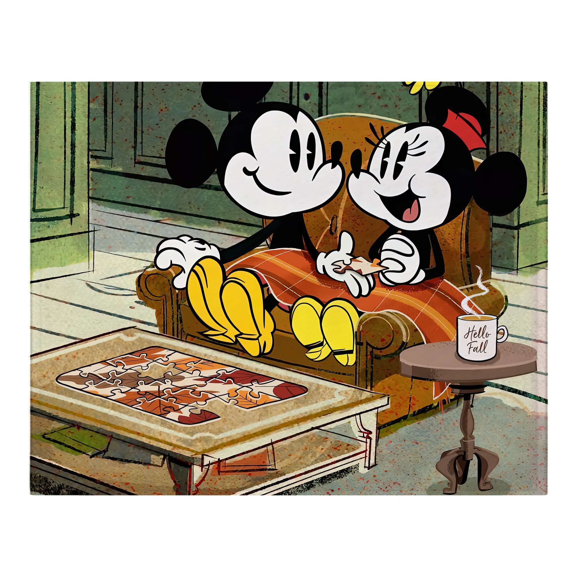 （画像用） ミッキーマウス Mickey Mouse フランネルブランケット・多サイズ対応（横型）