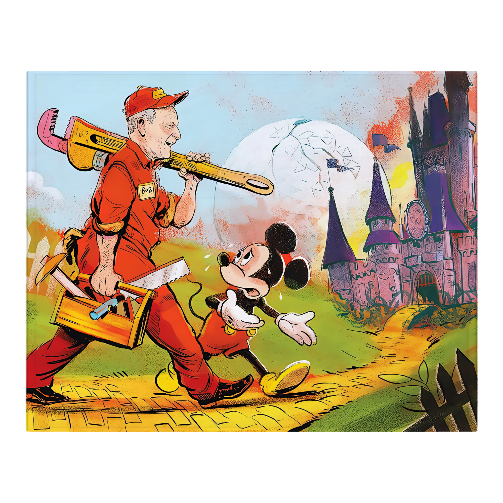（画像用） ミッキーマウス Mickey Mouse フランネルブランケット・多サイズ対応（横型）