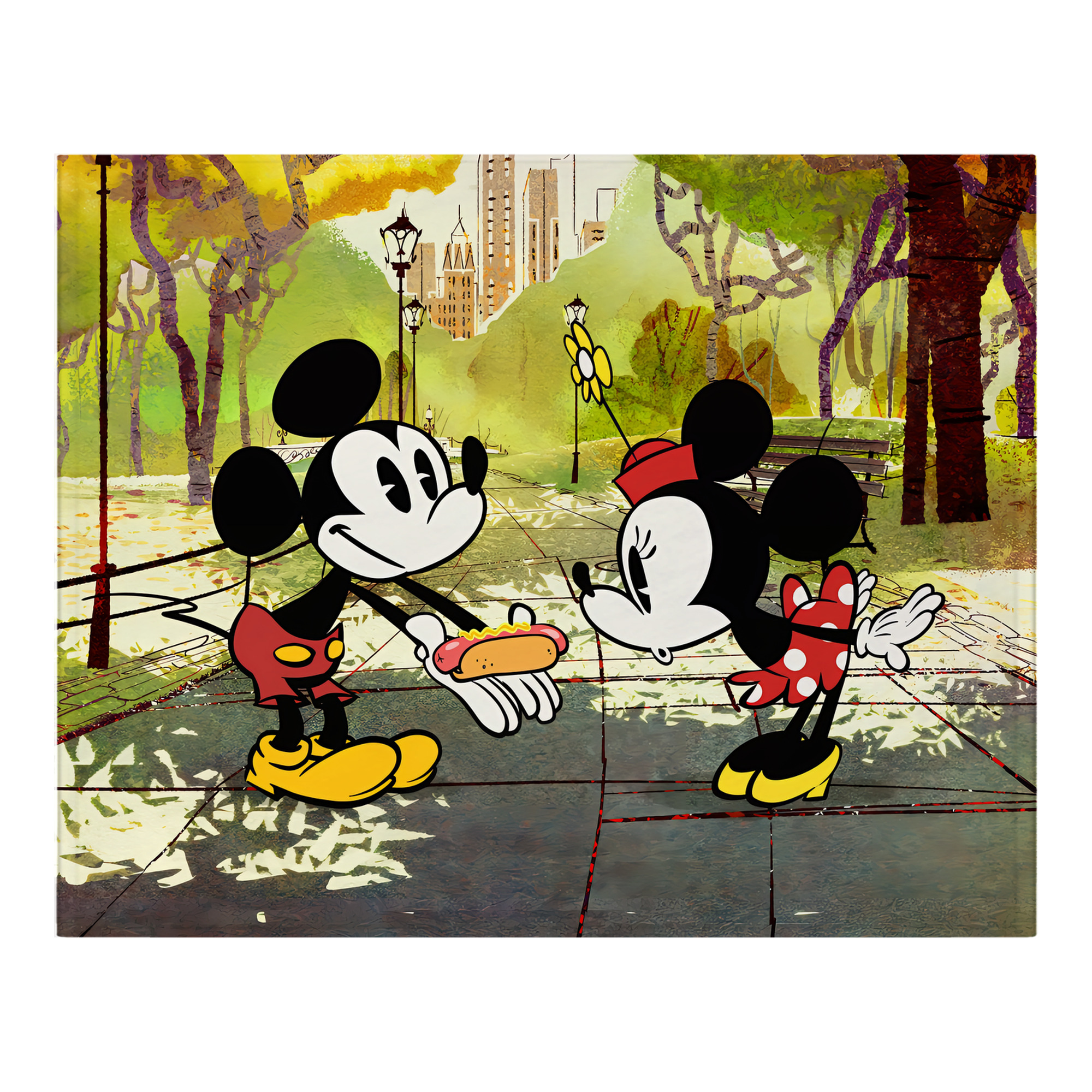 ミッキーマウス Mickey Mouse フランネルブランケット・多サイズ対応（横型）