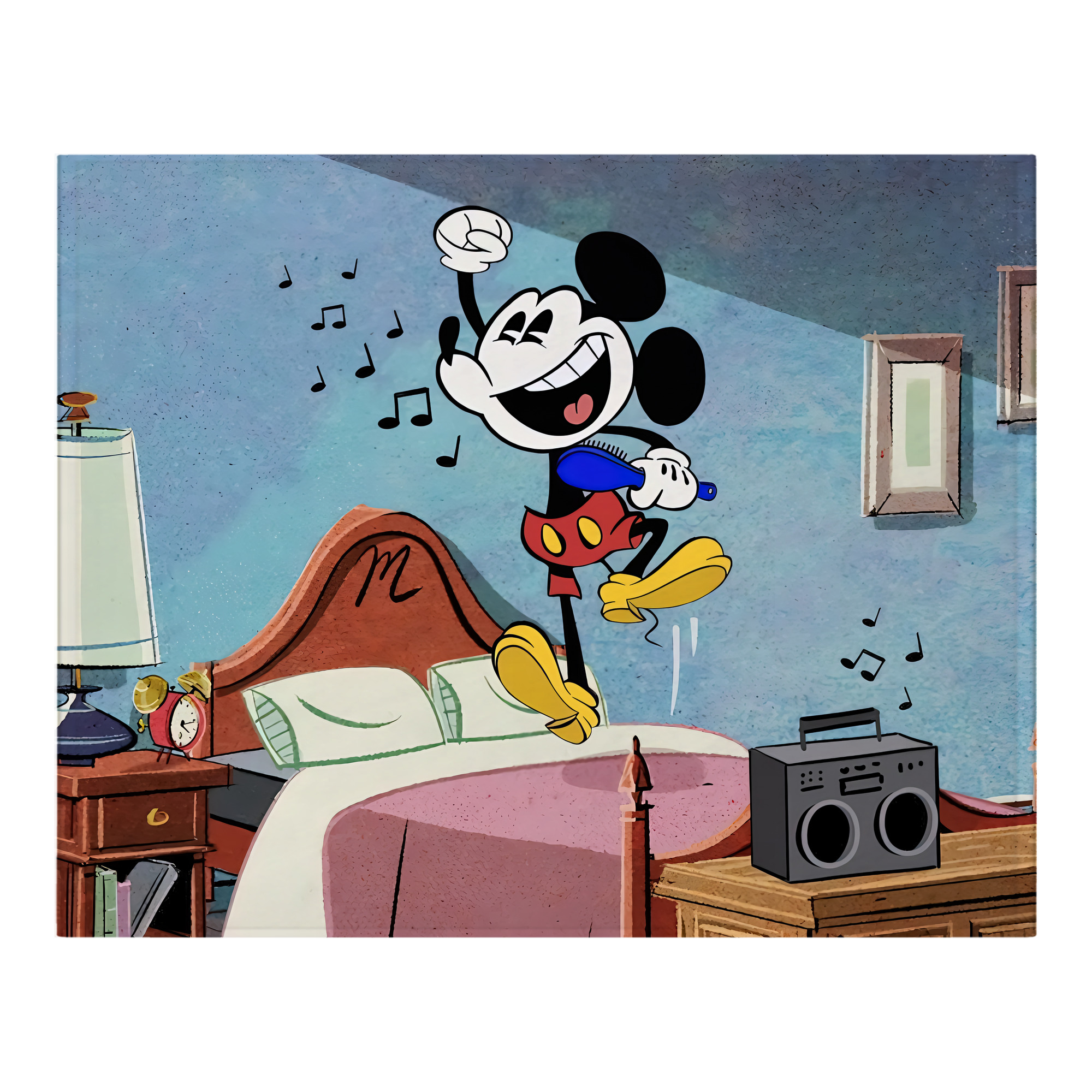 ミッキーマウス Mickey Mouse フランネルブランケット・多サイズ対応（横型）