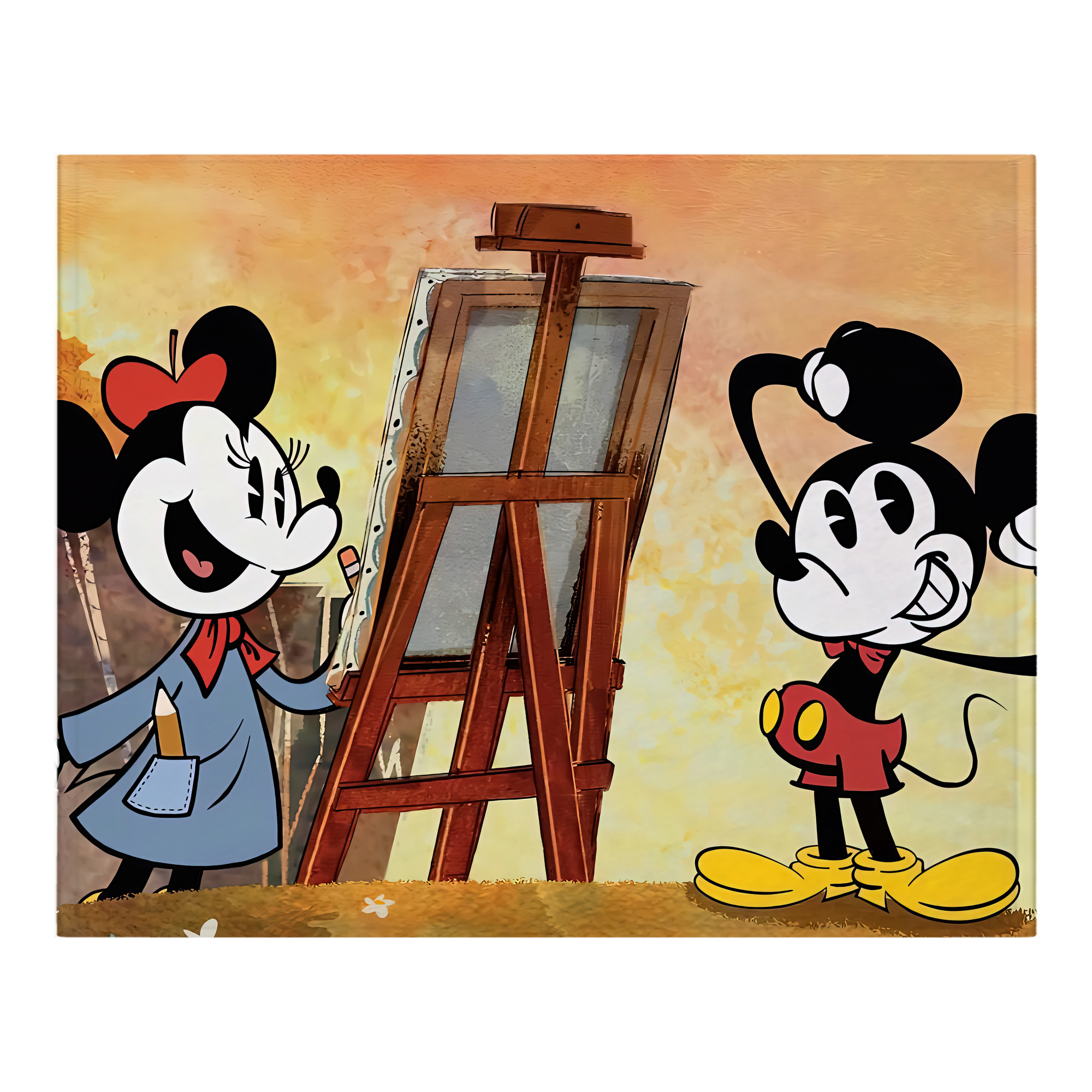 ミッキーマウス Mickey Mouse フランネルブランケット・多サイズ対応（横型）