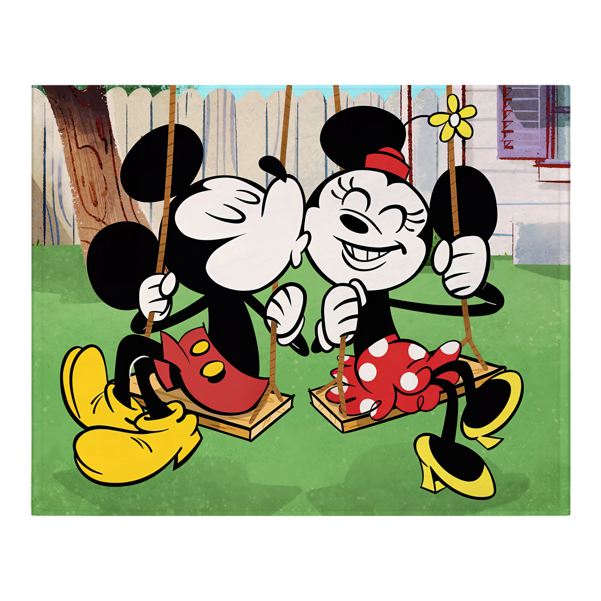 ミッキーマウス Mickey Mouse フランネルブランケット・多サイズ対応（横型）