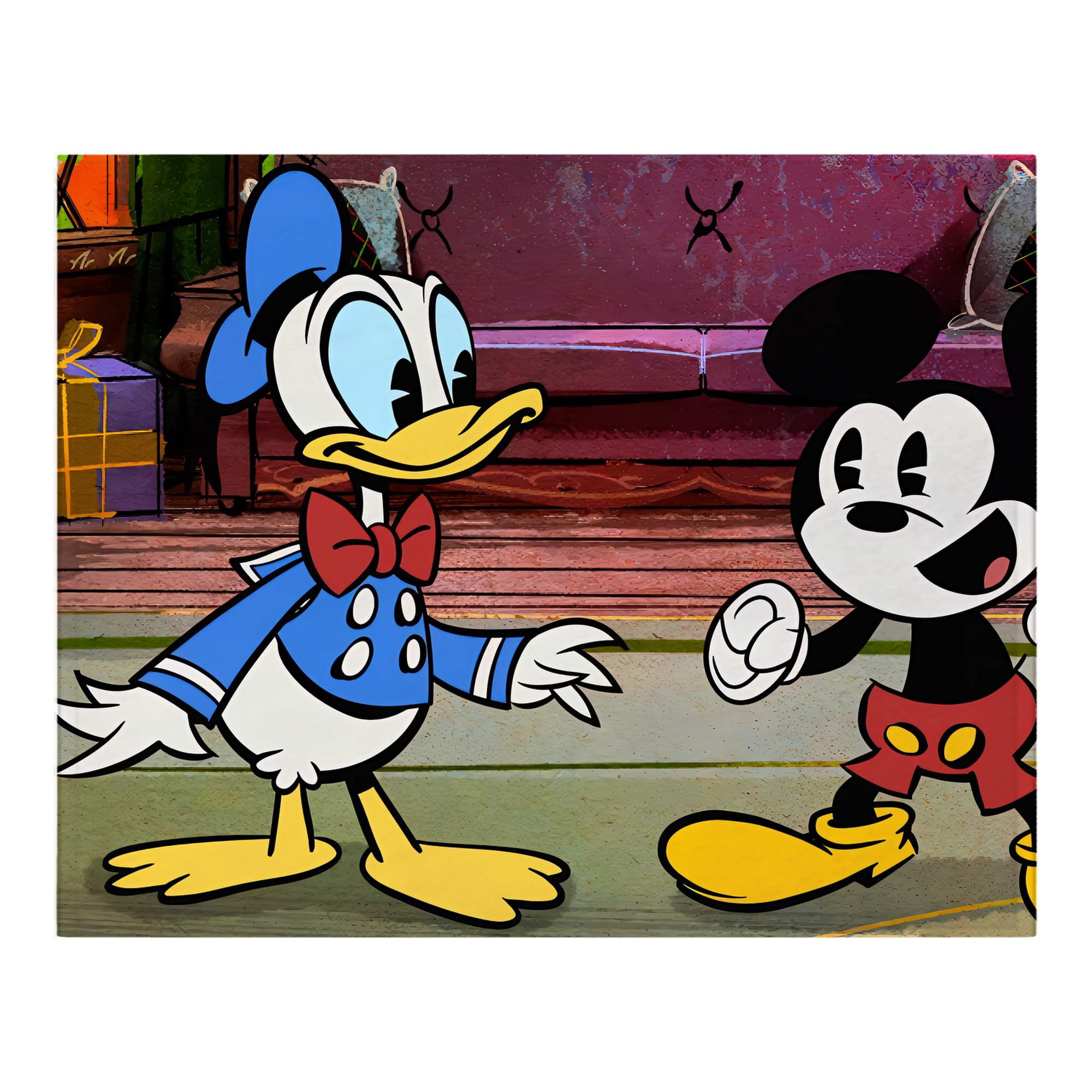 ミッキーマウス Mickey Mouse フランネルブランケット・多サイズ対応（横型）