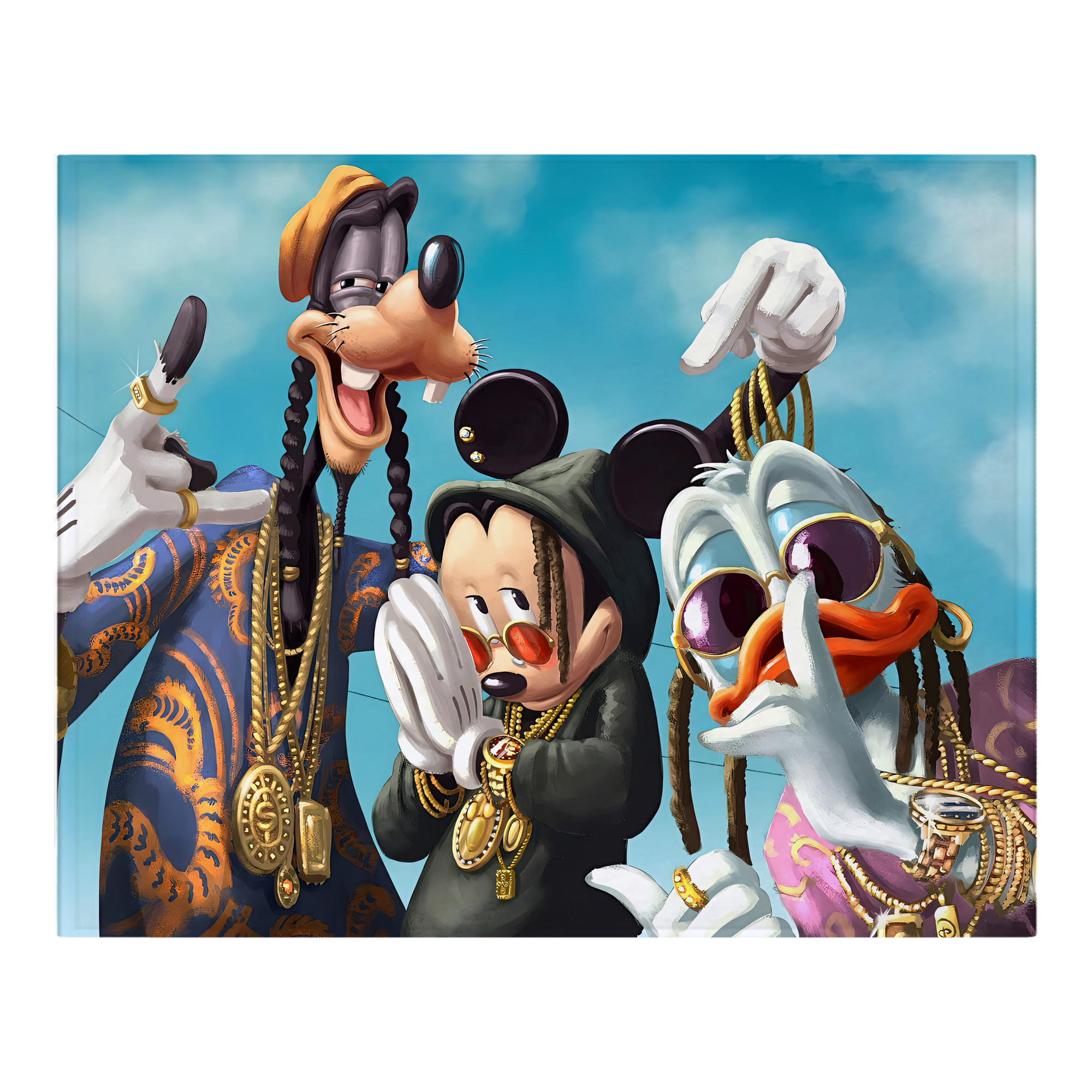 ミッキーマウス Mickey Mouse フランネルブランケット・多サイズ対応（横型）