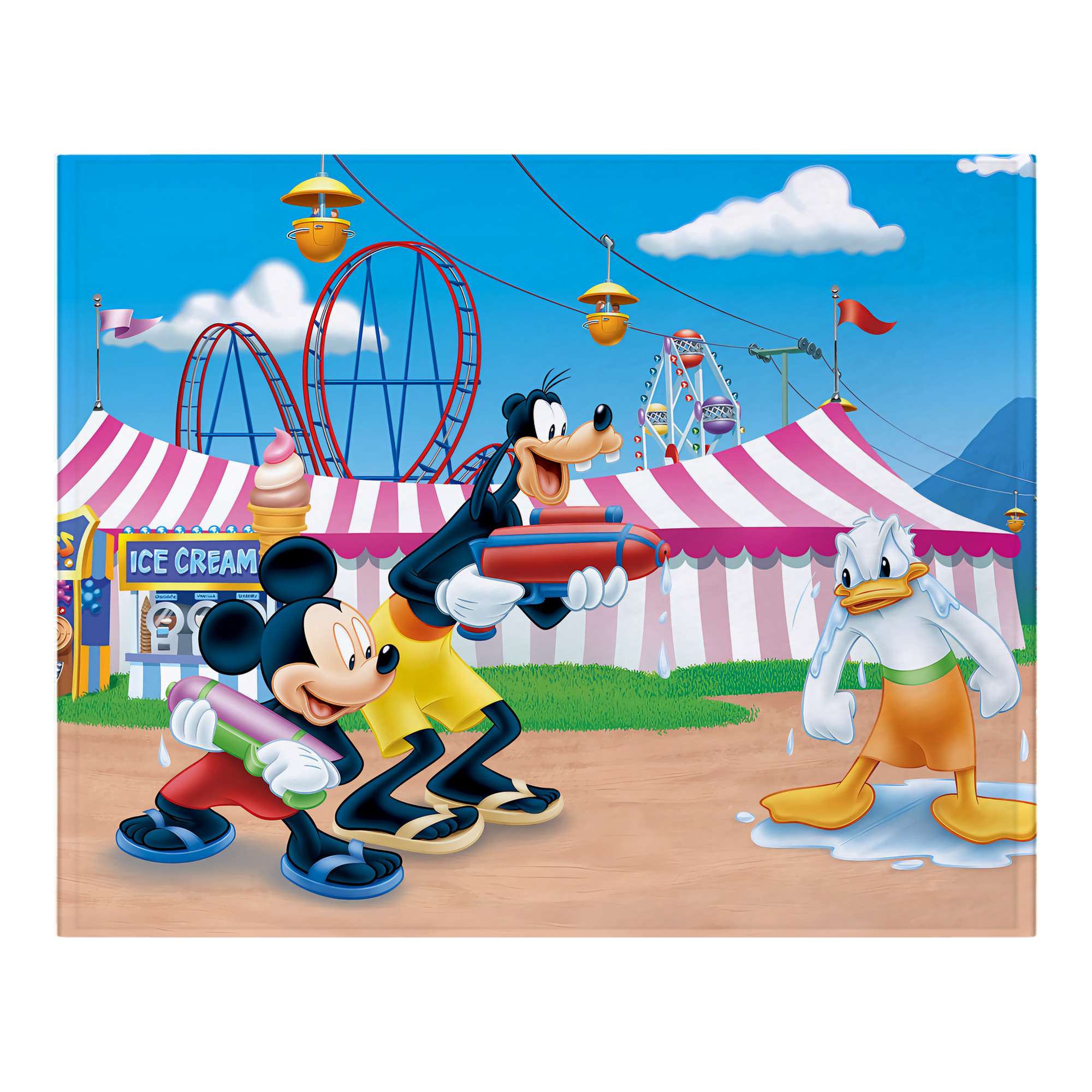 ミッキーマウス Mickey Mouse フランネルブランケット・多サイズ対応（横型）