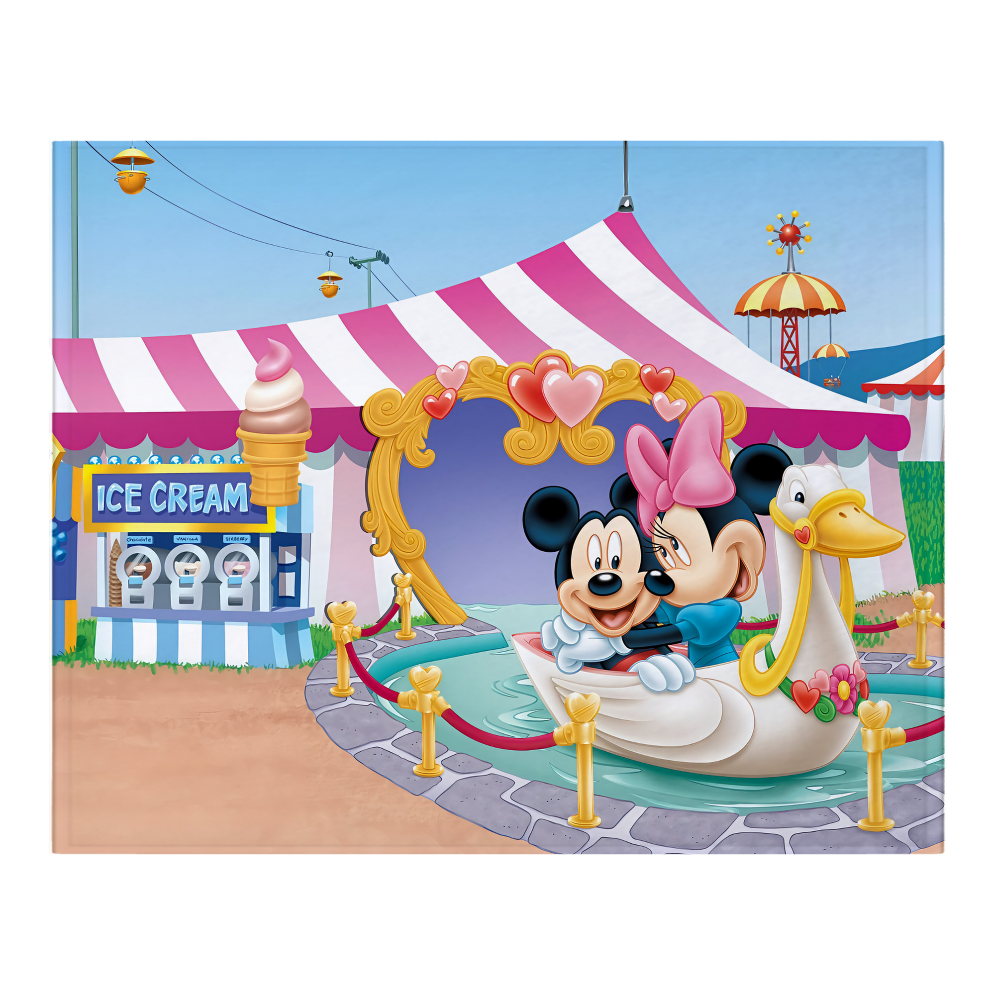 ミッキーマウス Mickey Mouse フランネルブランケット・多サイズ対応（横型）