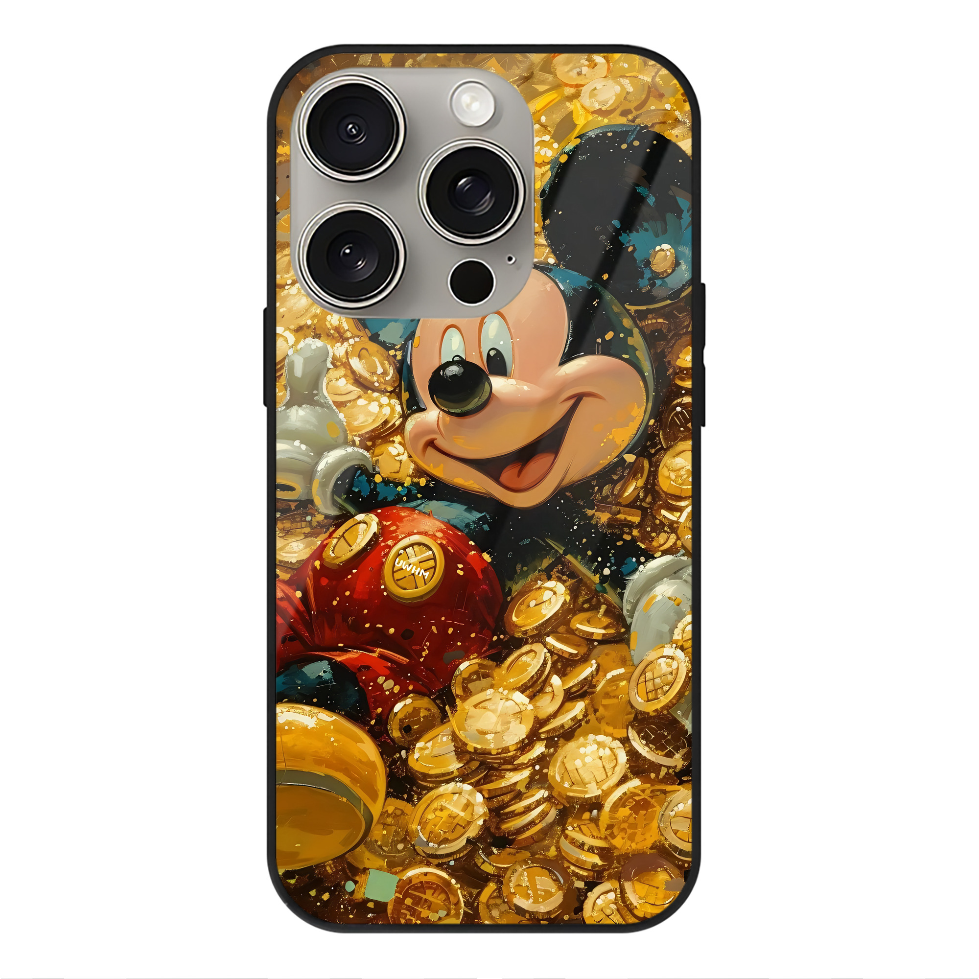 （画像用） ミッキーマウス Mickey Mouse 【iPhone15Pro対応】スマホケース 耐衝撃＆黄変防止 背面ガラス