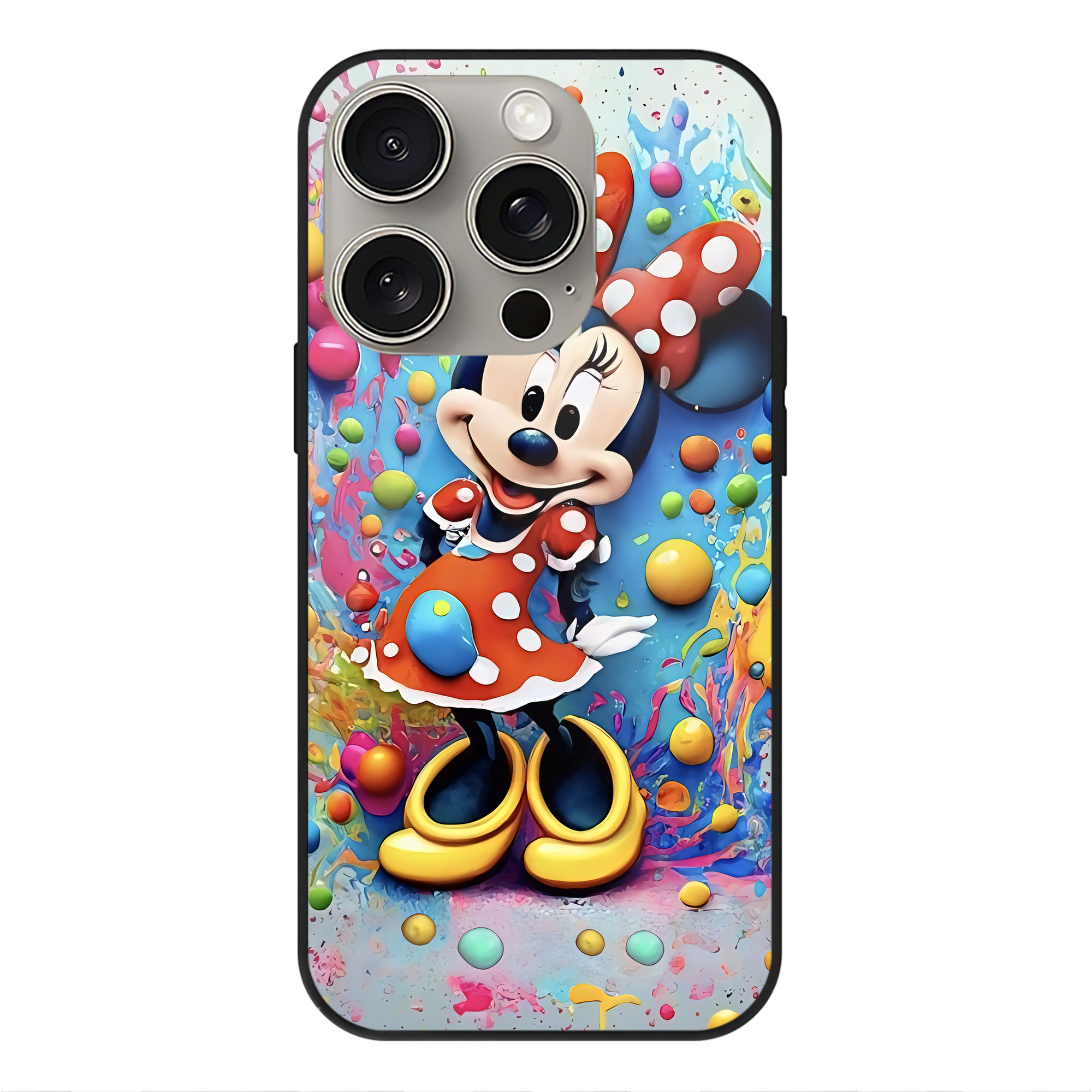 （画像用） ミッキーマウス Mickey Mouse 【iPhone15Pro対応】スマホケース 耐衝撃＆黄変防止 背面ガラス