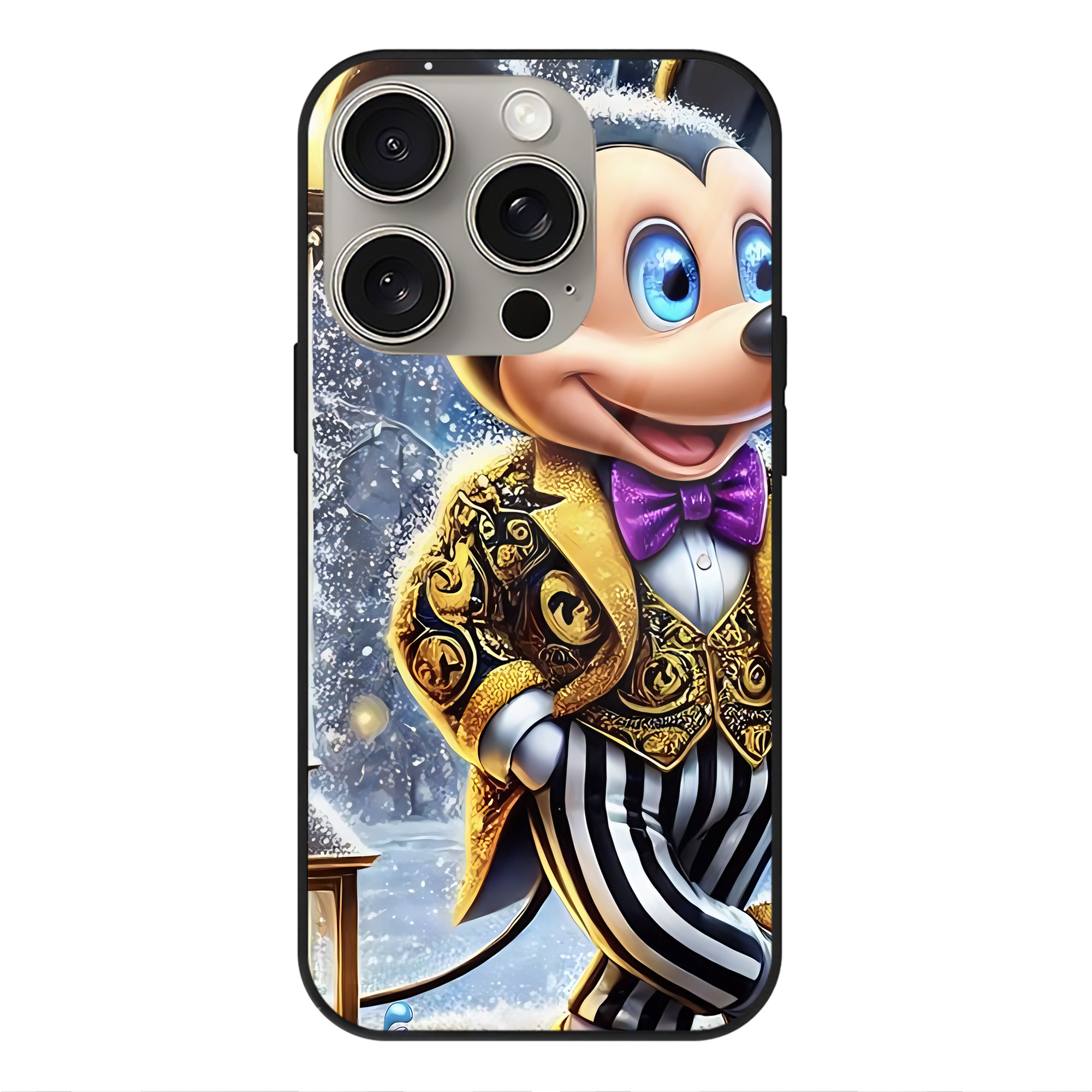 （画像用） ミッキーマウス Mickey Mouse 【iPhone15Pro対応】スマホケース 耐衝撃＆黄変防止 背面ガラス