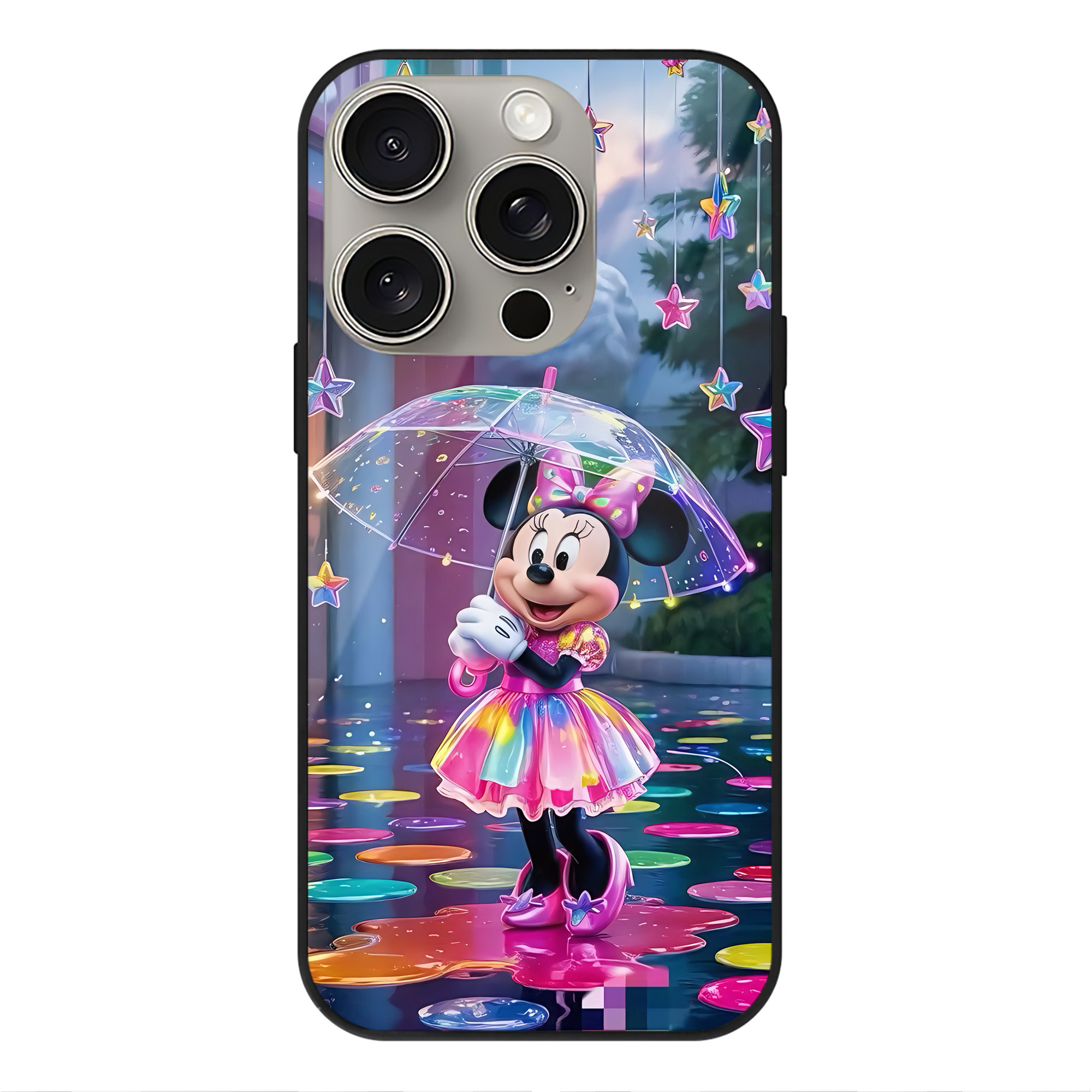 （画像用） ミッキーマウス Mickey Mouse 【iPhone15Pro対応】スマホケース 耐衝撃＆黄変防止 背面ガラス