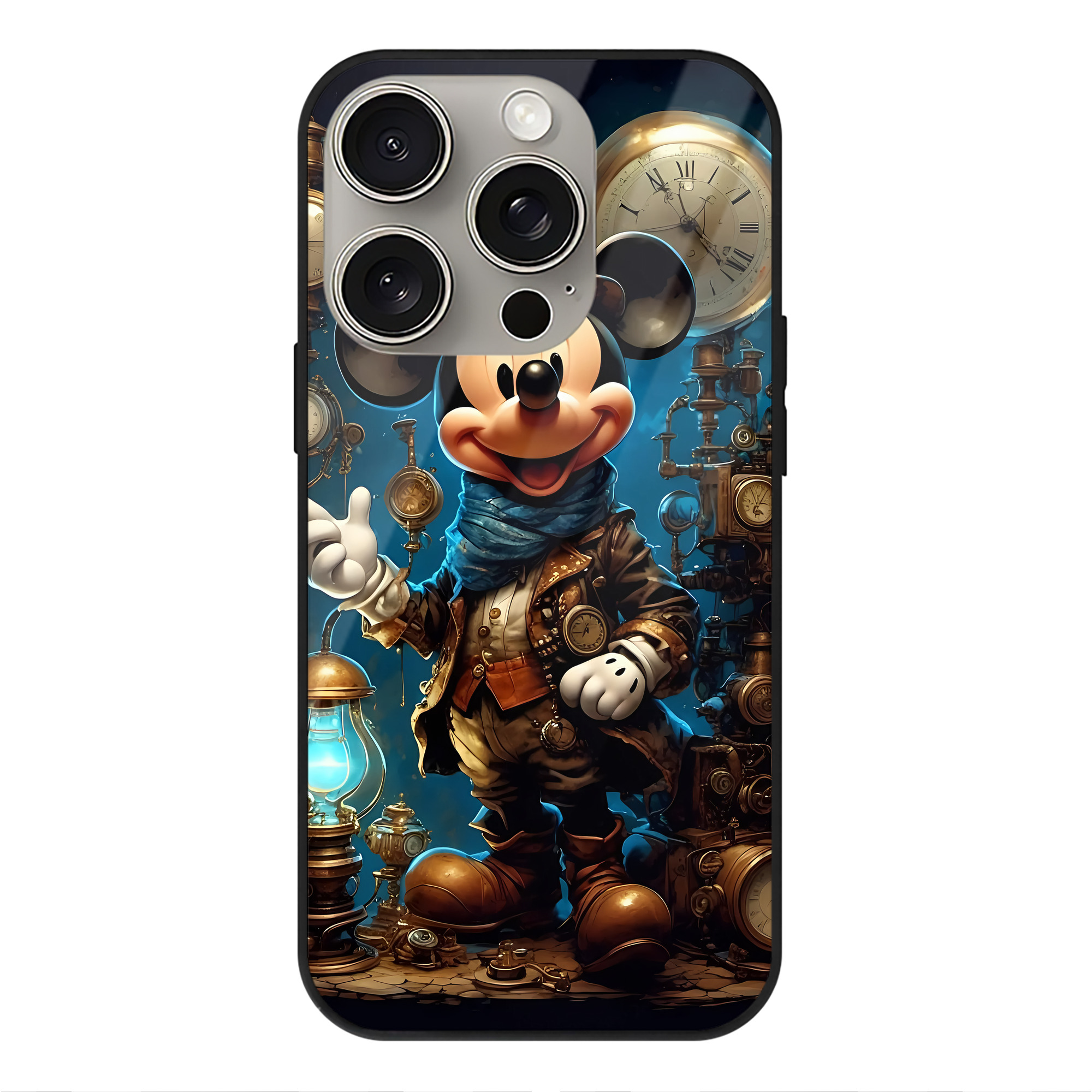 （画像用） ミッキーマウス Mickey Mouse 【iPhone15Pro対応】スマホケース 耐衝撃＆黄変防止 背面ガラス