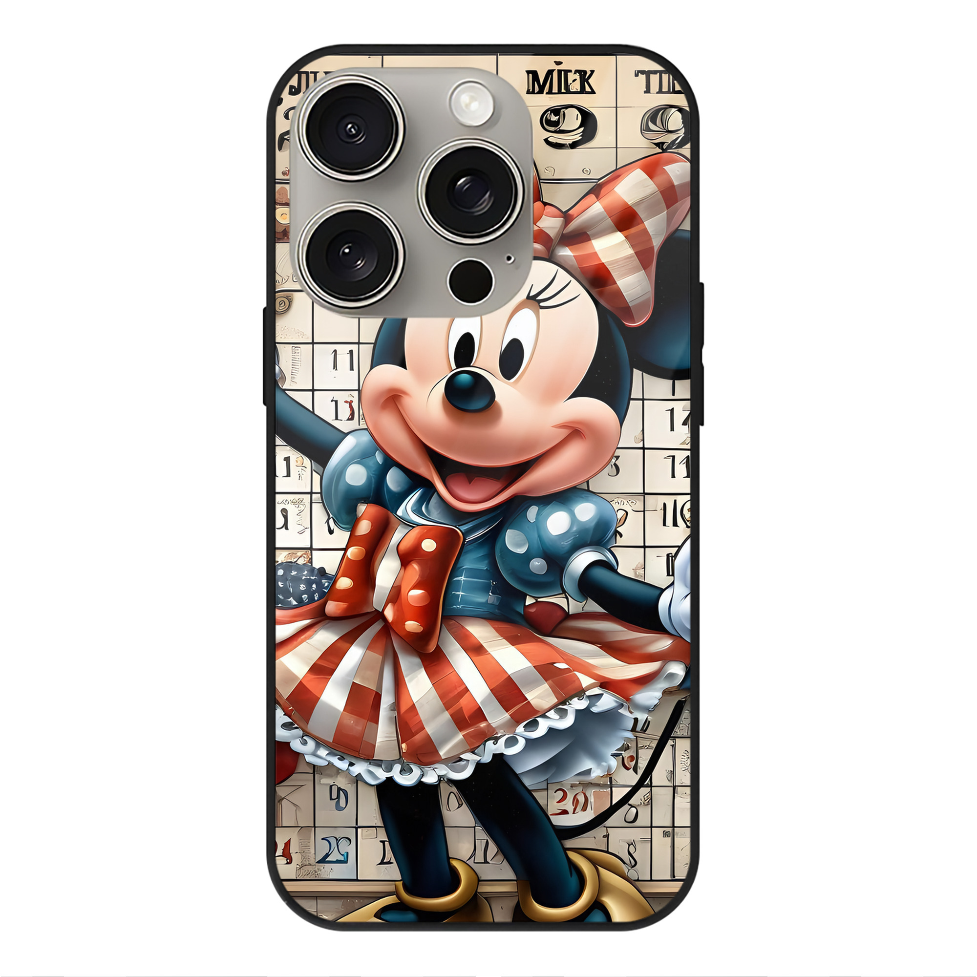 （画像用） ミッキーマウス Mickey Mouse 【iPhone15Pro対応】スマホケース 耐衝撃＆黄変防止 背面ガラス