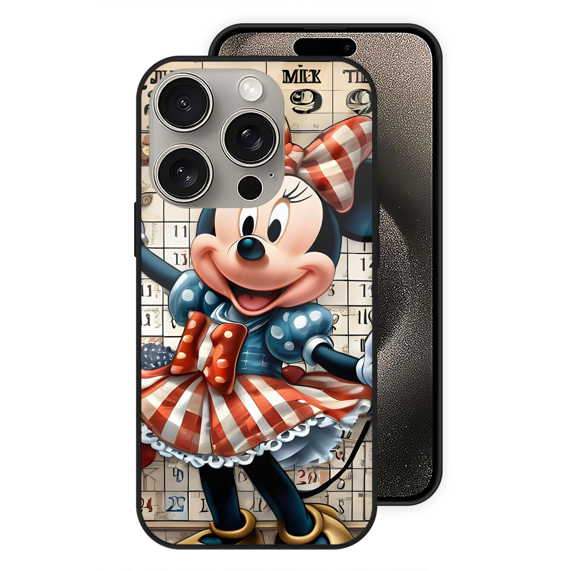 （画像用） ミッキーマウス Mickey Mouse 【iPhone15Pro対応】スマホケース 耐衝撃＆黄変防止 背面ガラス