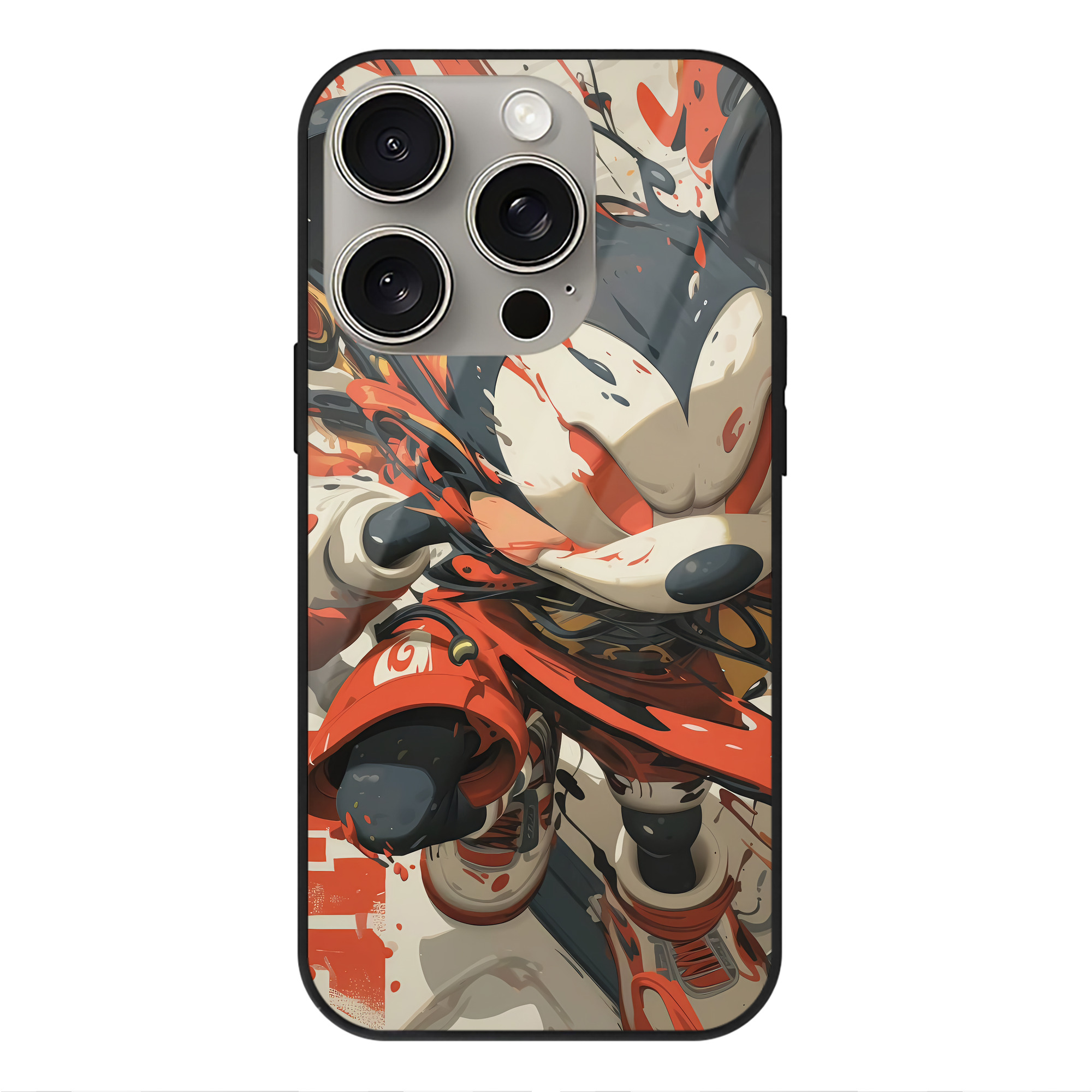 （画像用） ミッキーマウス Mickey Mouse 【iPhone15Pro対応】スマホケース 耐衝撃＆黄変防止 背面ガラス