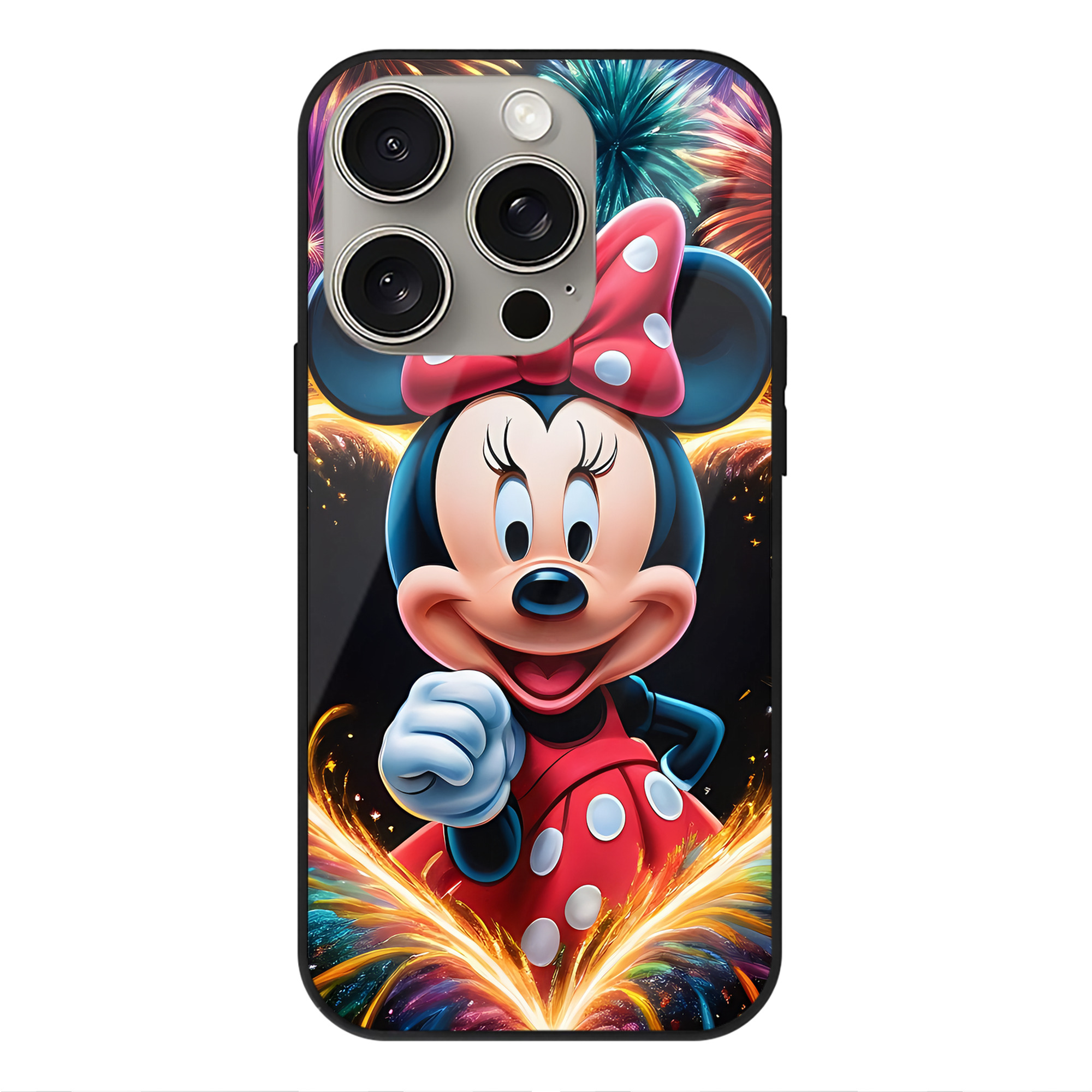 （画像用） ミッキーマウス Mickey Mouse 【iPhone15Pro対応】スマホケース 耐衝撃＆黄変防止 背面ガラス