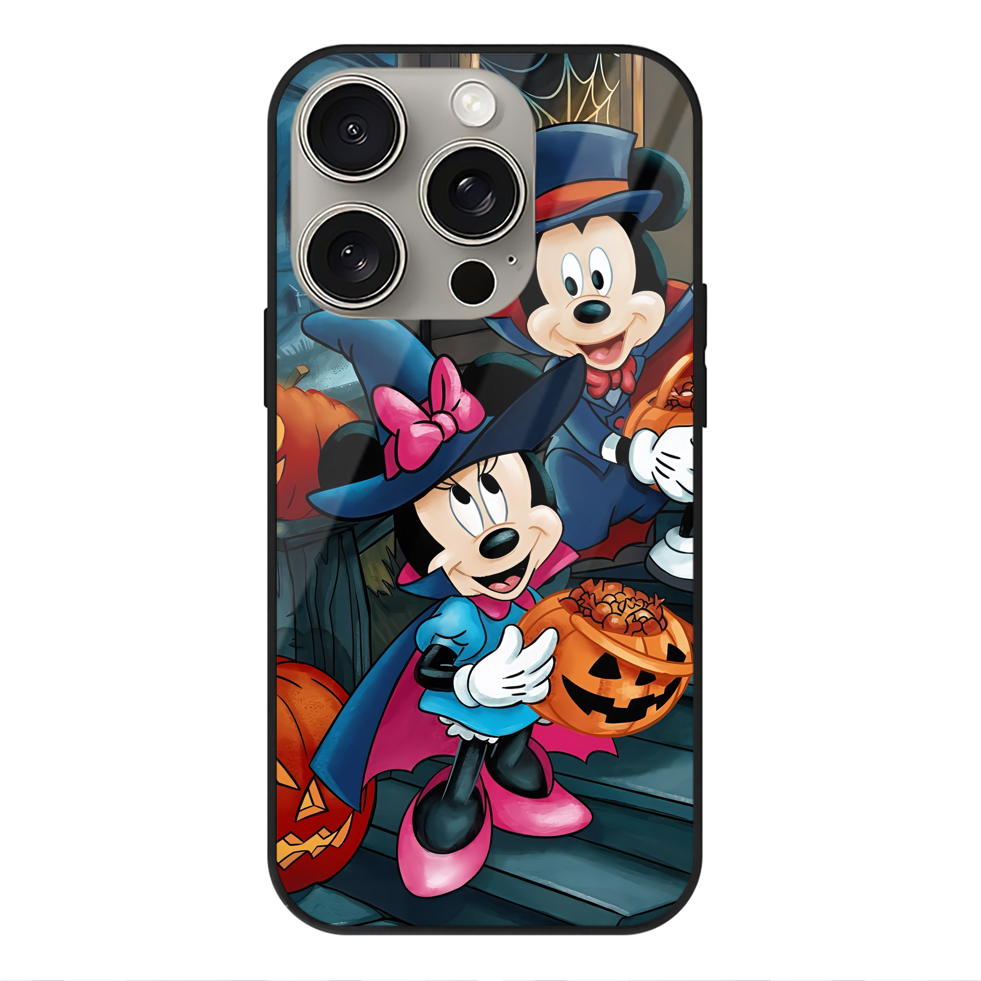 （画像用） ミッキーマウス Mickey Mouse 【iPhone15Pro対応】スマホケース 耐衝撃＆黄変防止 背面ガラス